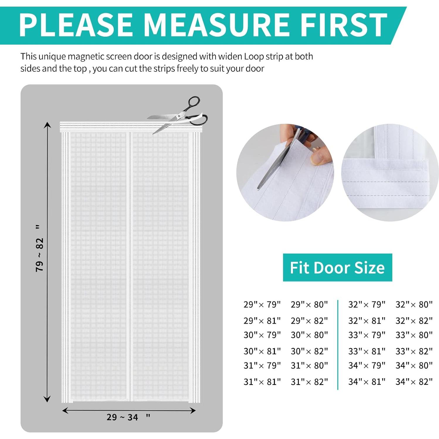 Cortina de Puerta Aislada Ajustable Veanusiver 74-86 cm x 200-210 cm