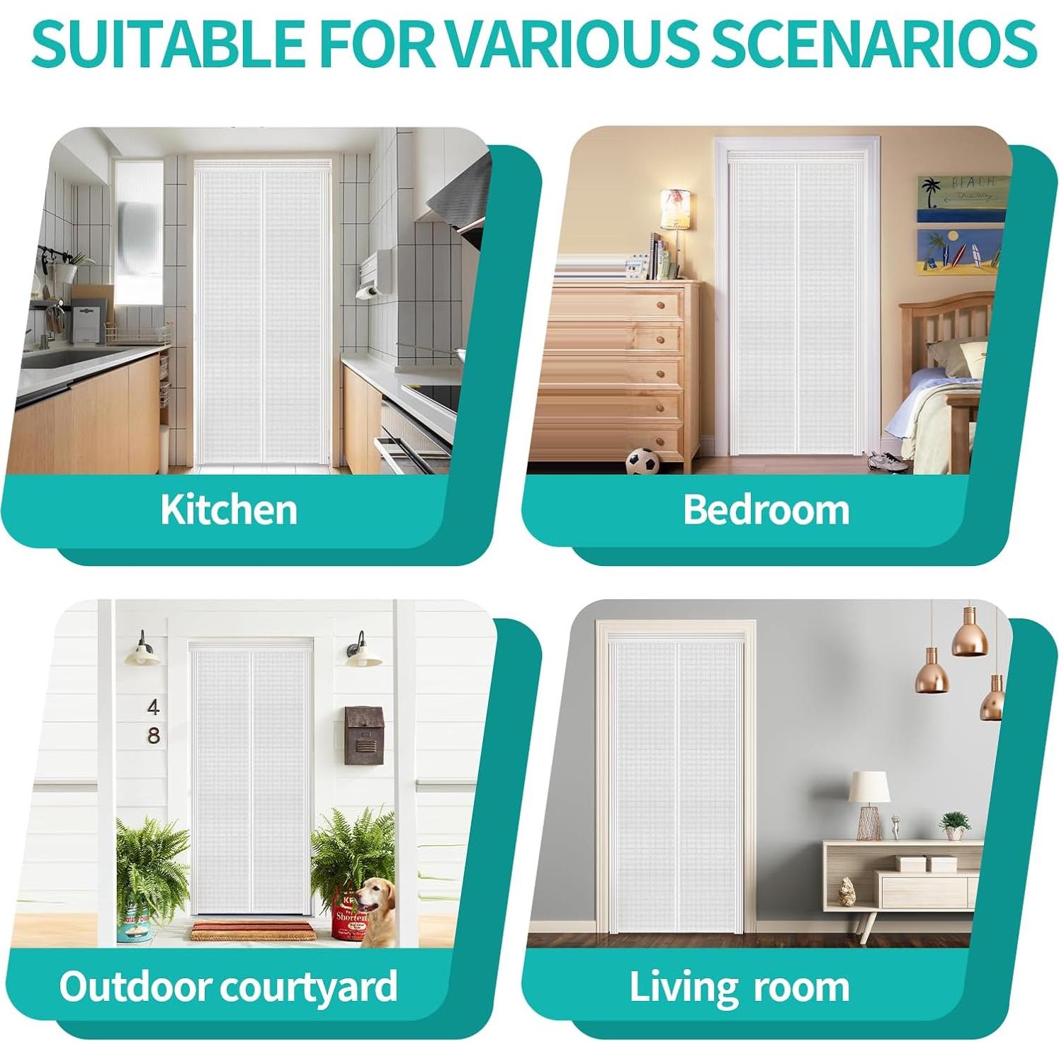 Cortina de Puerta Aislada Ajustable Veanusiver 74-86 cm x 200-210 cm