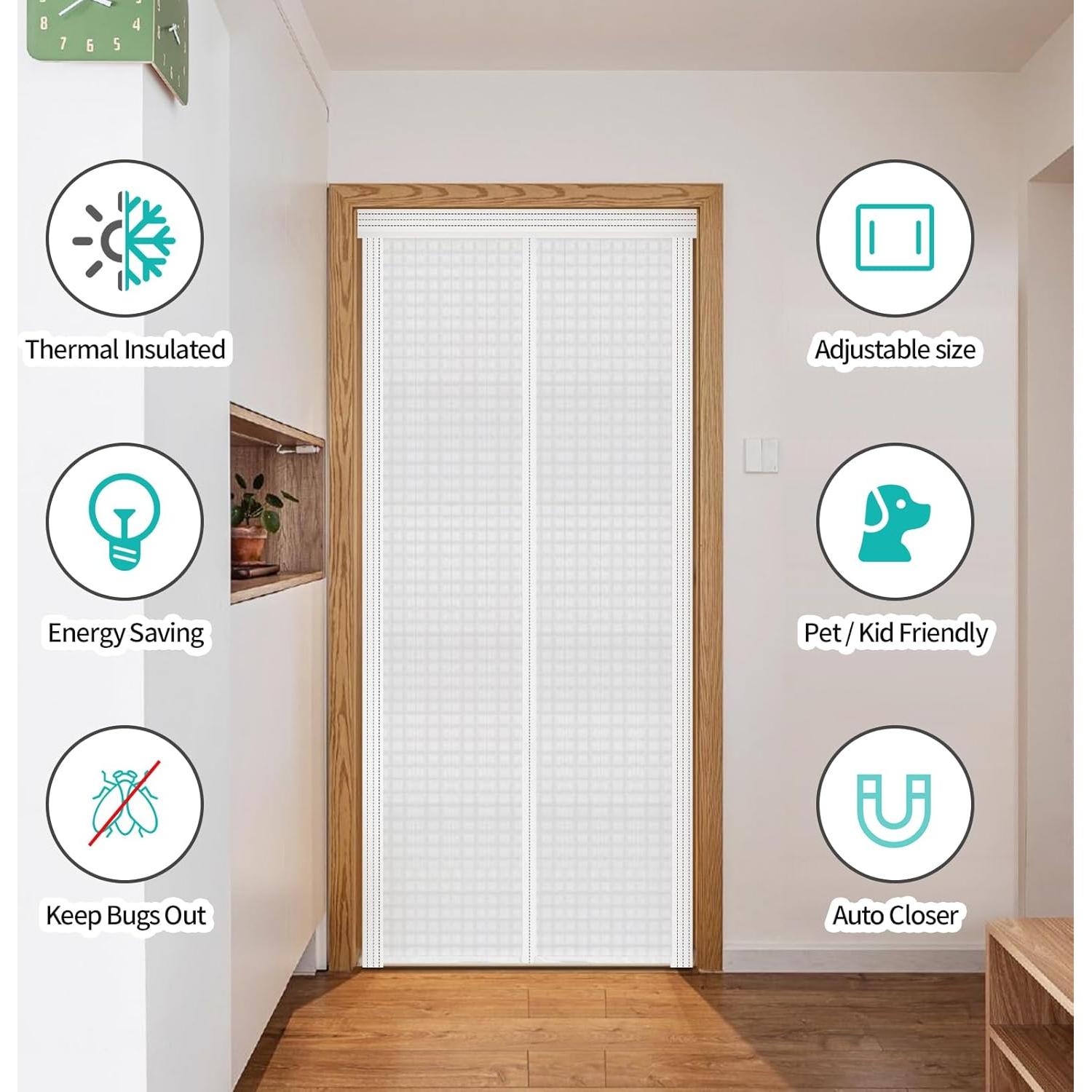 Cortina de Puerta Aislada Ajustable Veanusiver 74-86 cm x 200-210 cm