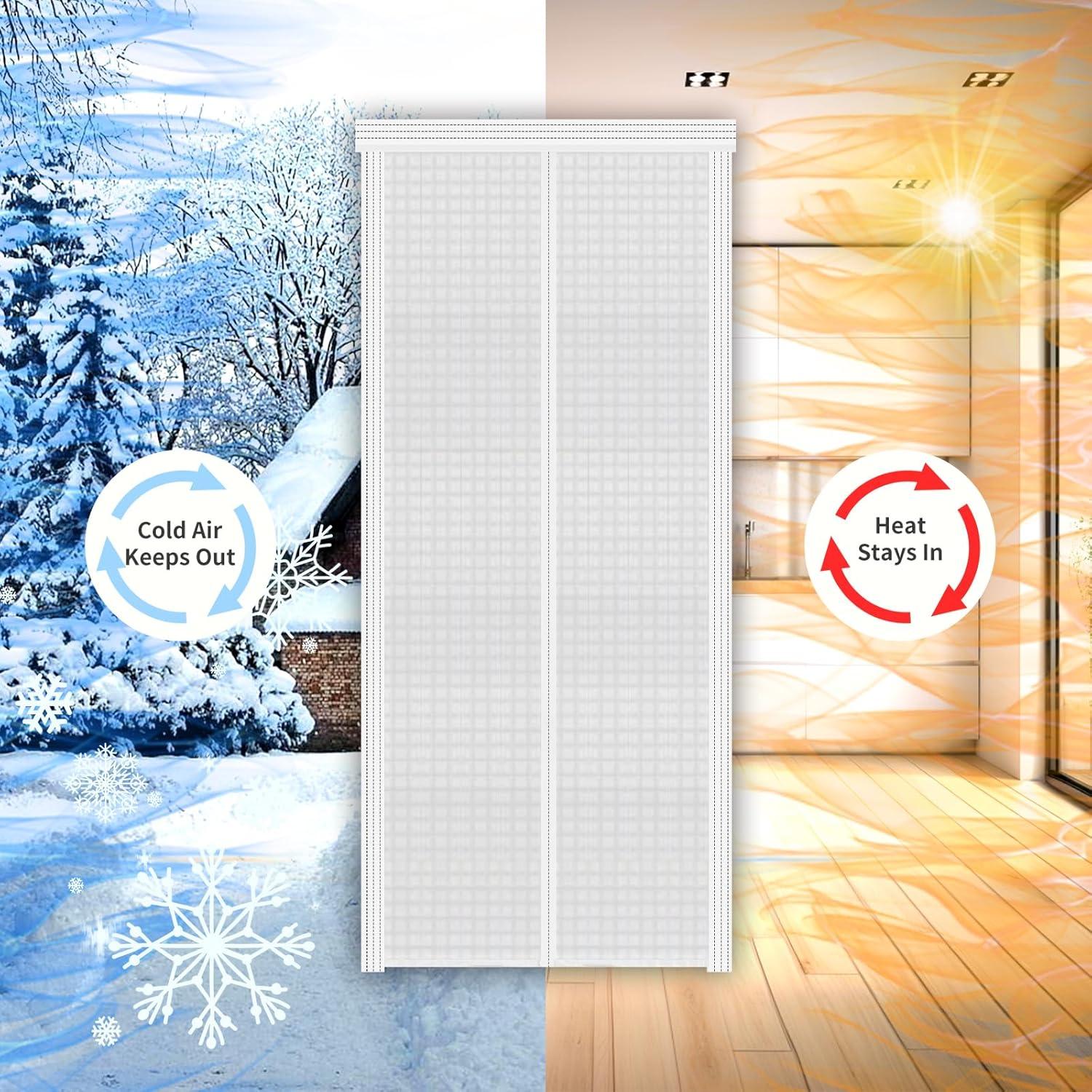 Cortina de Puerta Aislada Ajustable Veanusiver 74-86 cm x 200-210 cm