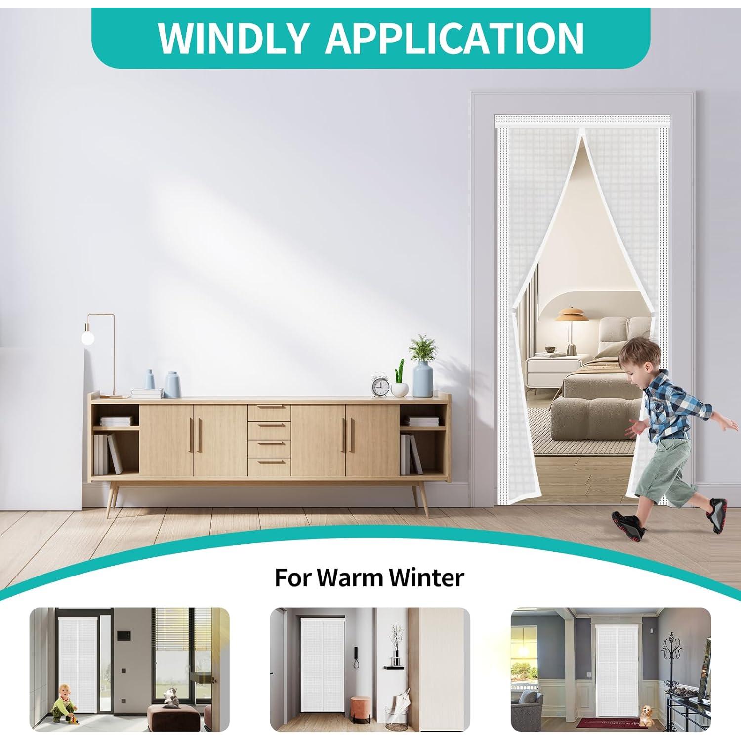 Cortina de Puerta Aislada Ajustable Veanusiver 74-86 cm x 200-210 cm