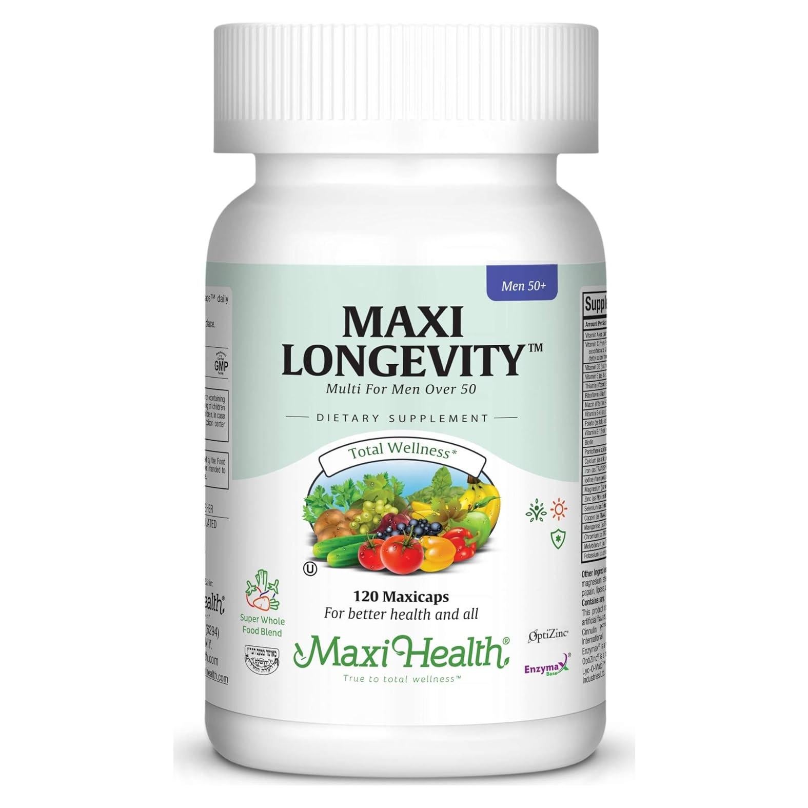 Multivitamina para Hombres 50+ Maxi Health 120 Cápsulas