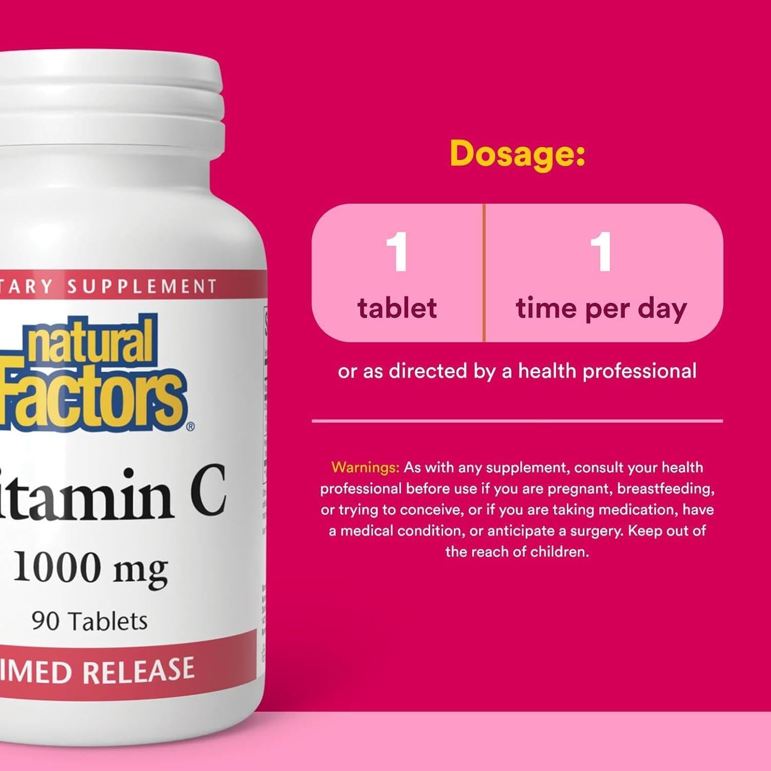 Vitamina C 1000mg Liberación Prolongada Factores Naturales 90 Tabletas