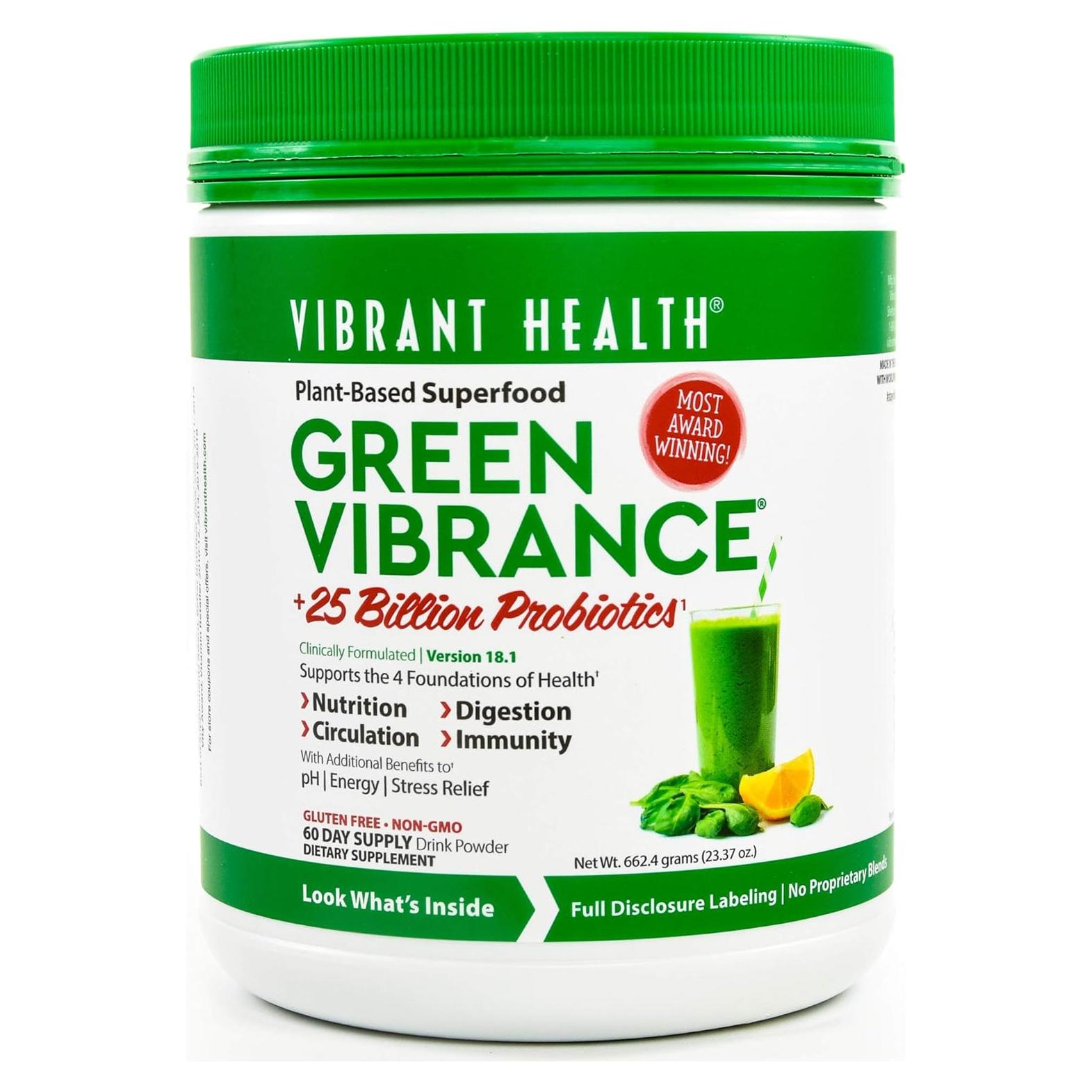 Polvo Green Vibrance 660 g - Vibrant Health - Vegano y Sin Gluten