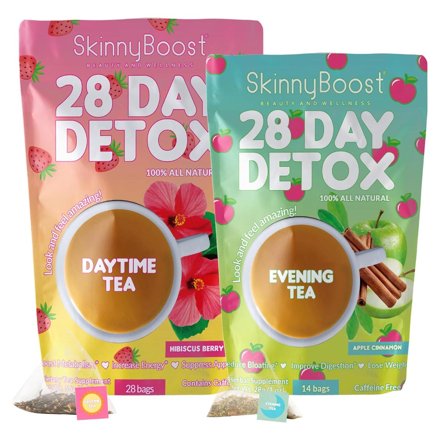 Kit Detox 28 Días SkinnyBoost - 1 Té Diurno y 1 Té Nocturno