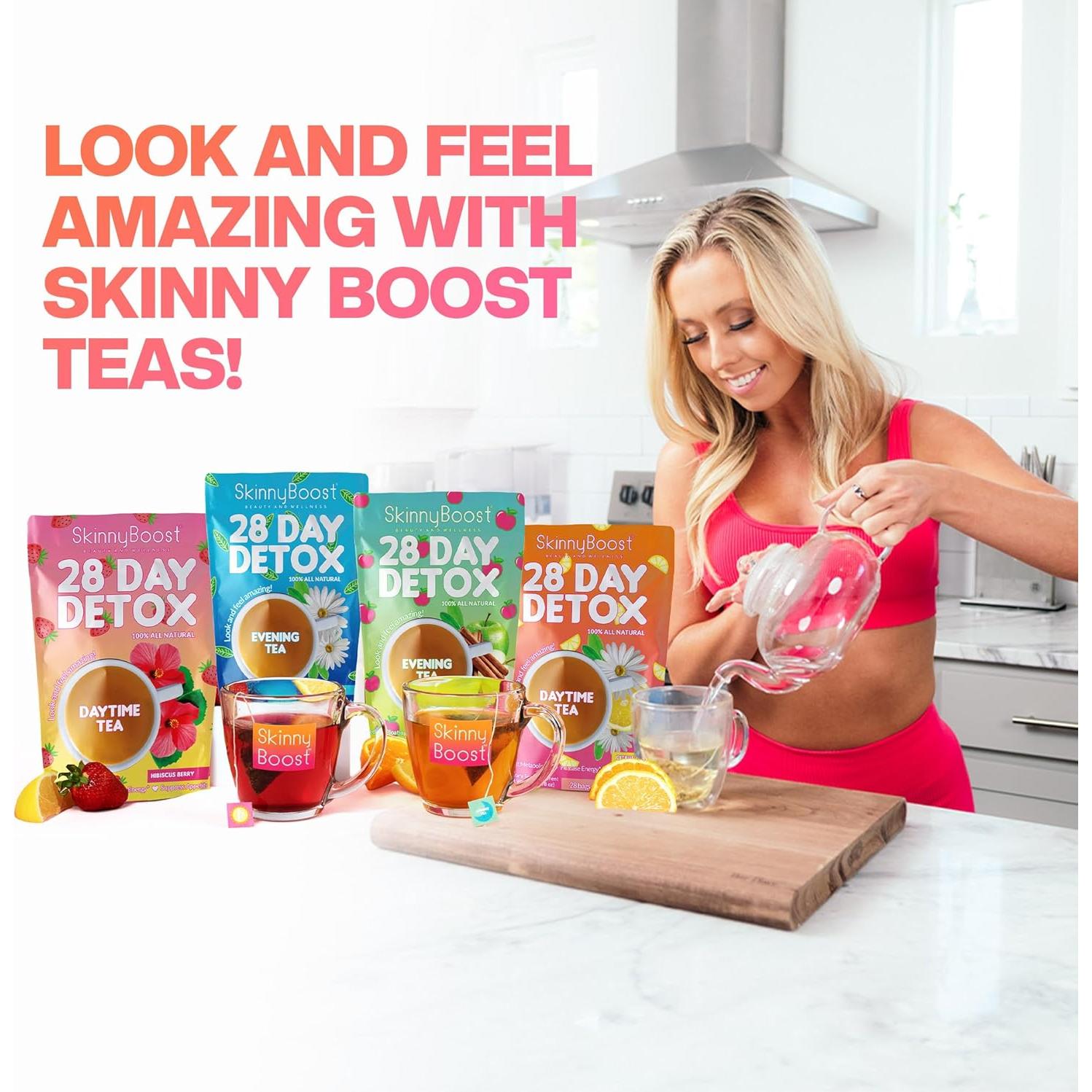 Kit Detox 28 Días SkinnyBoost - 1 Té Diurno y 1 Té Nocturno