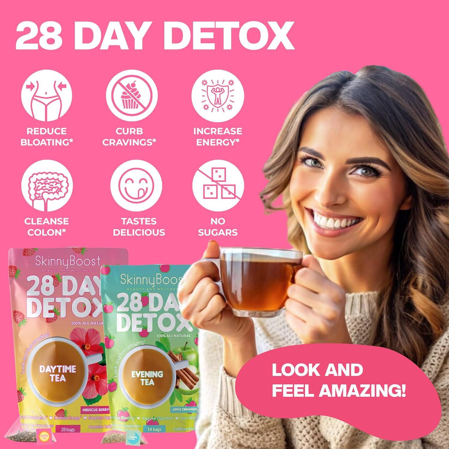 Kit Detox 28 Días SkinnyBoost - 1 Té Diurno y 1 Té Nocturno