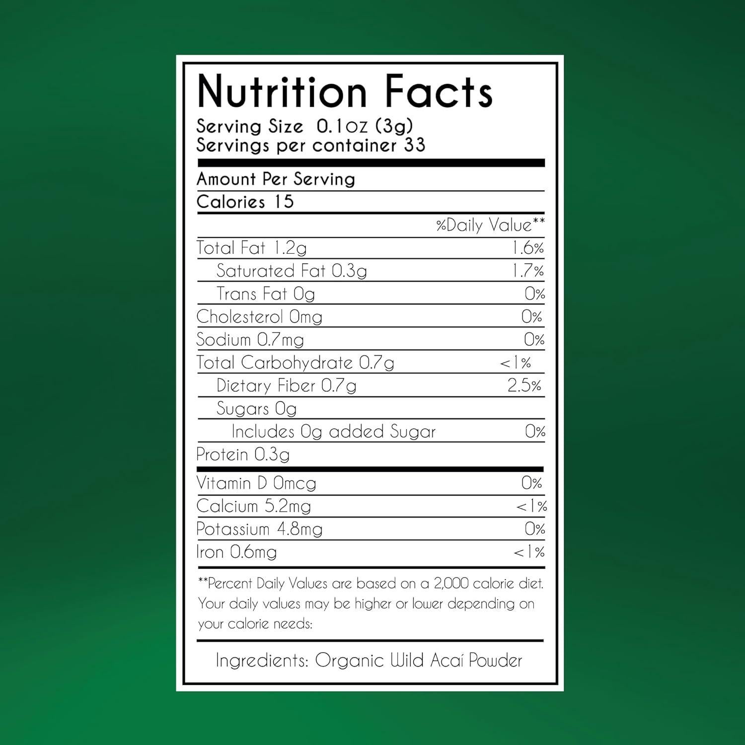 Polvo de Acaí Orgánico Liofilizado Es Buena Energía 117g