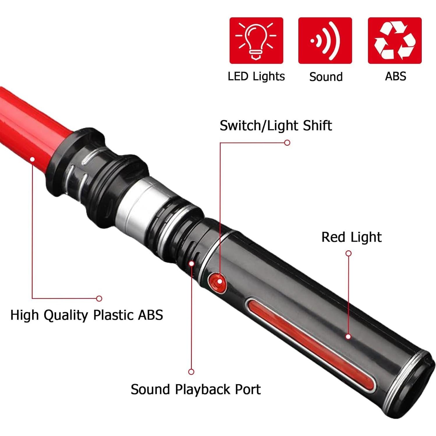 Sable Iluminado LED MIWIND 43 cm con Sonido para Niños