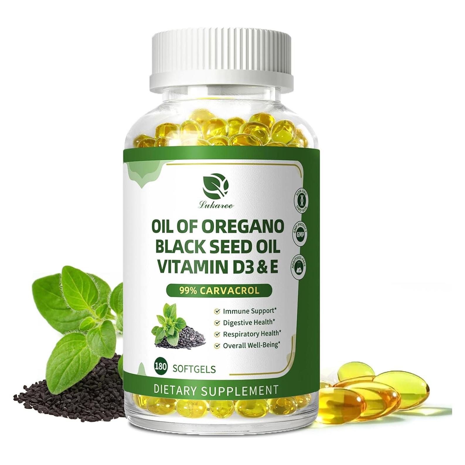 Cápsulas de Aceite de Orégano Orgánico Lukaree 180 Unidades