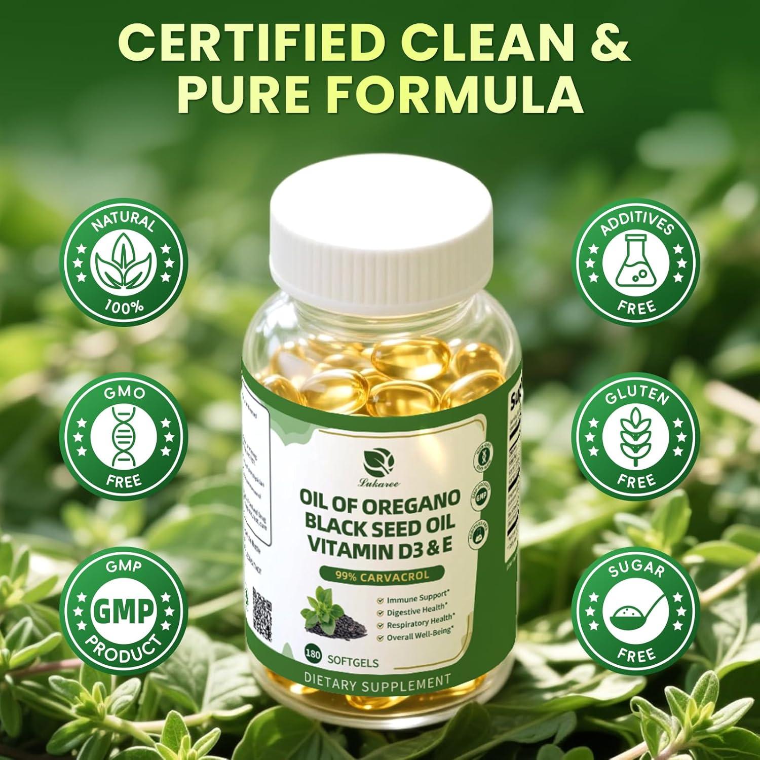 Cápsulas de Aceite de Orégano Orgánico Lukaree 180 Unidades