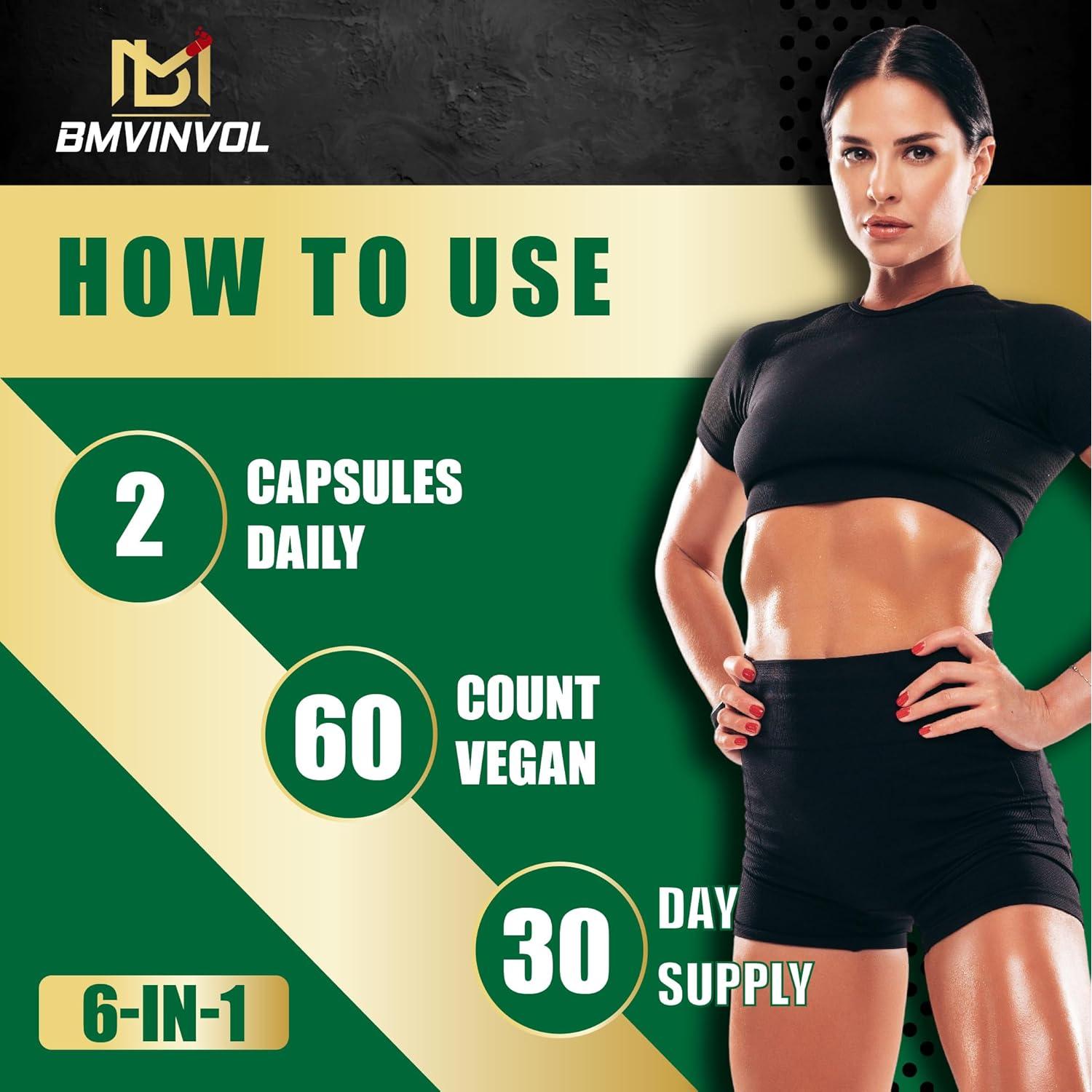 Suplemento de fibra BMVINVOL con psyllium y fenogreco - 60 cápsulas