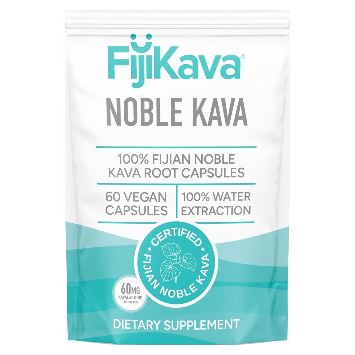 Cápsulas de Kava Kava FijiKava 600mg Veganas 60 Unidades