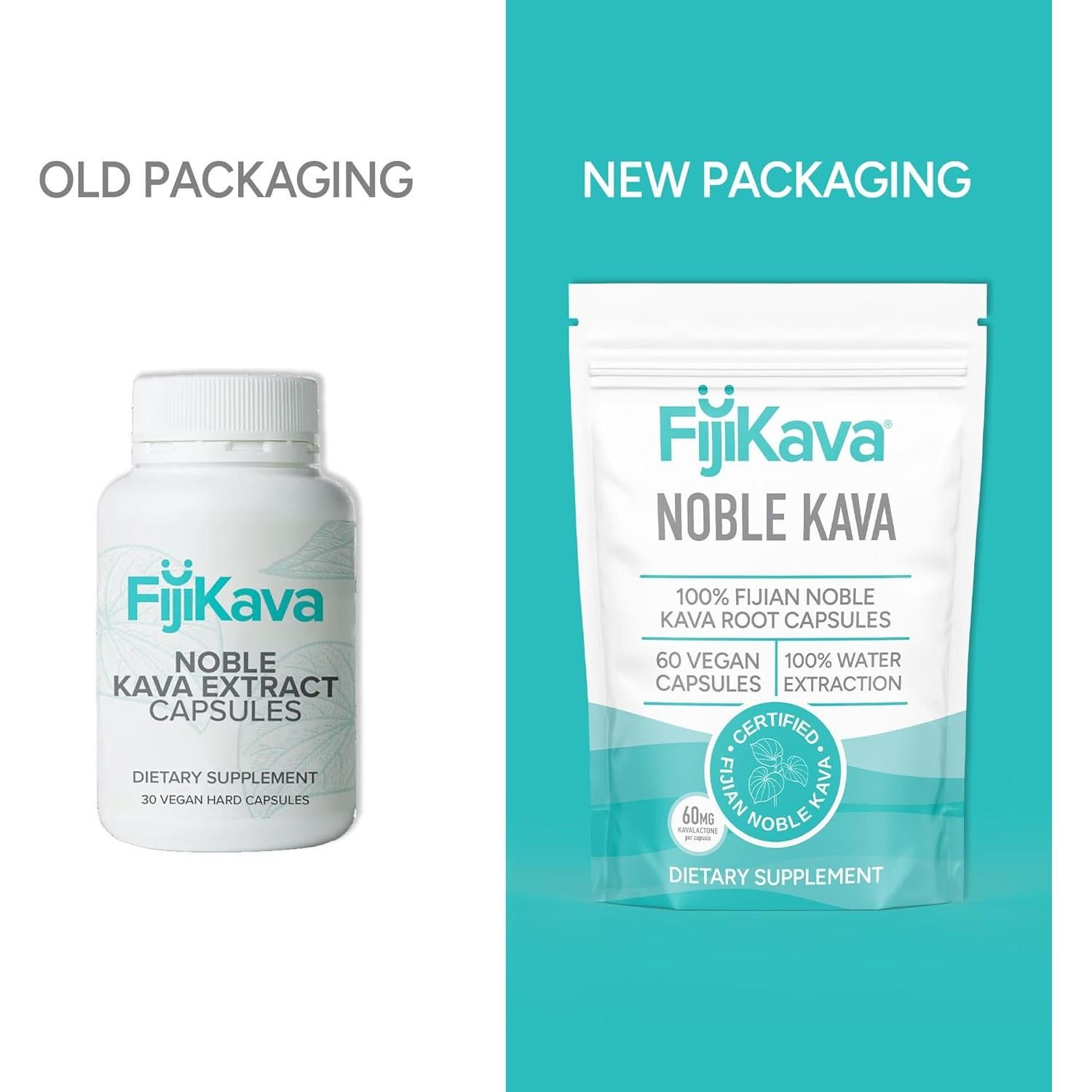 Cápsulas de Kava Kava FijiKava 600mg Veganas 60 Unidades