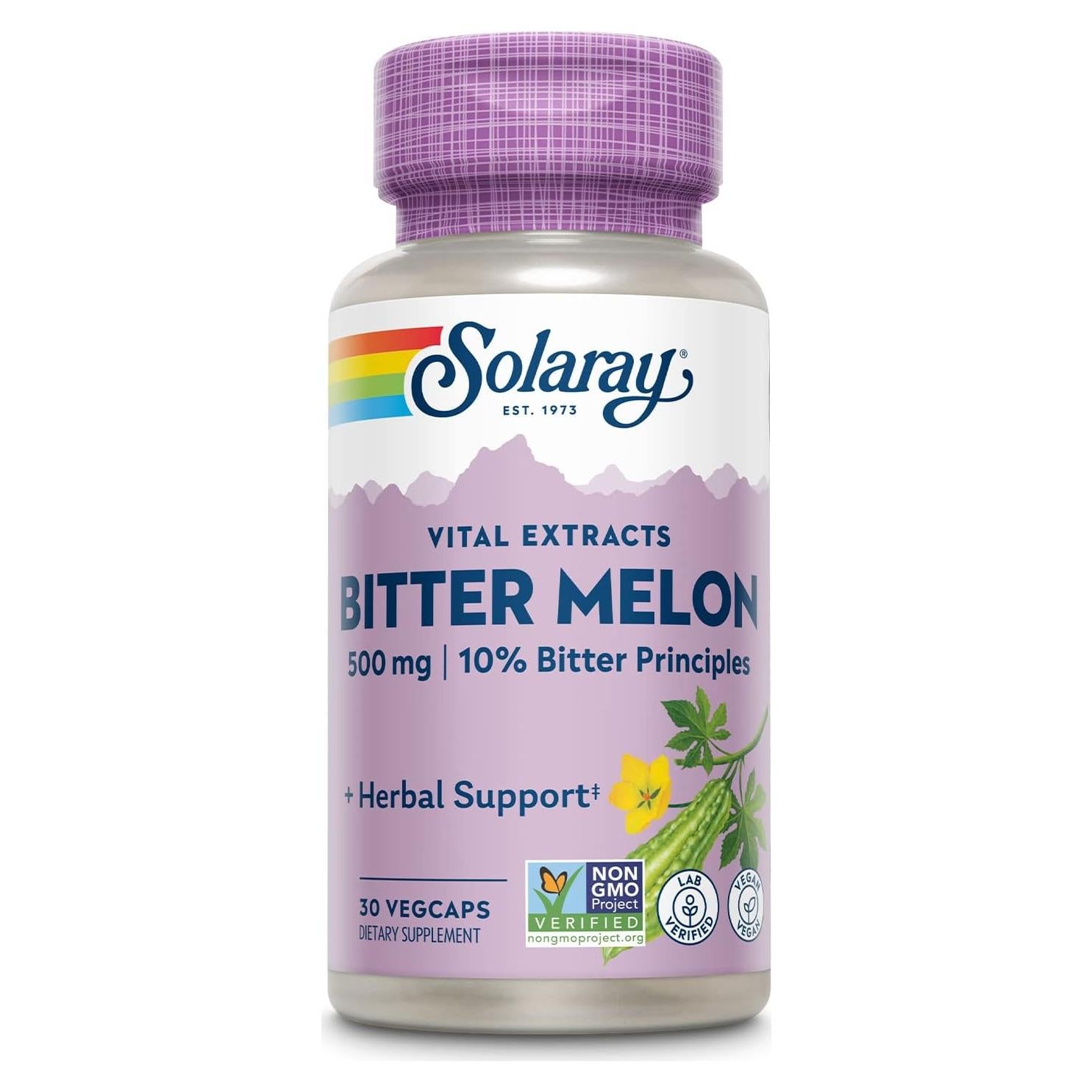 Extracto de Melón Amargo Solaray 500 mg VegCaps 30 Porciones