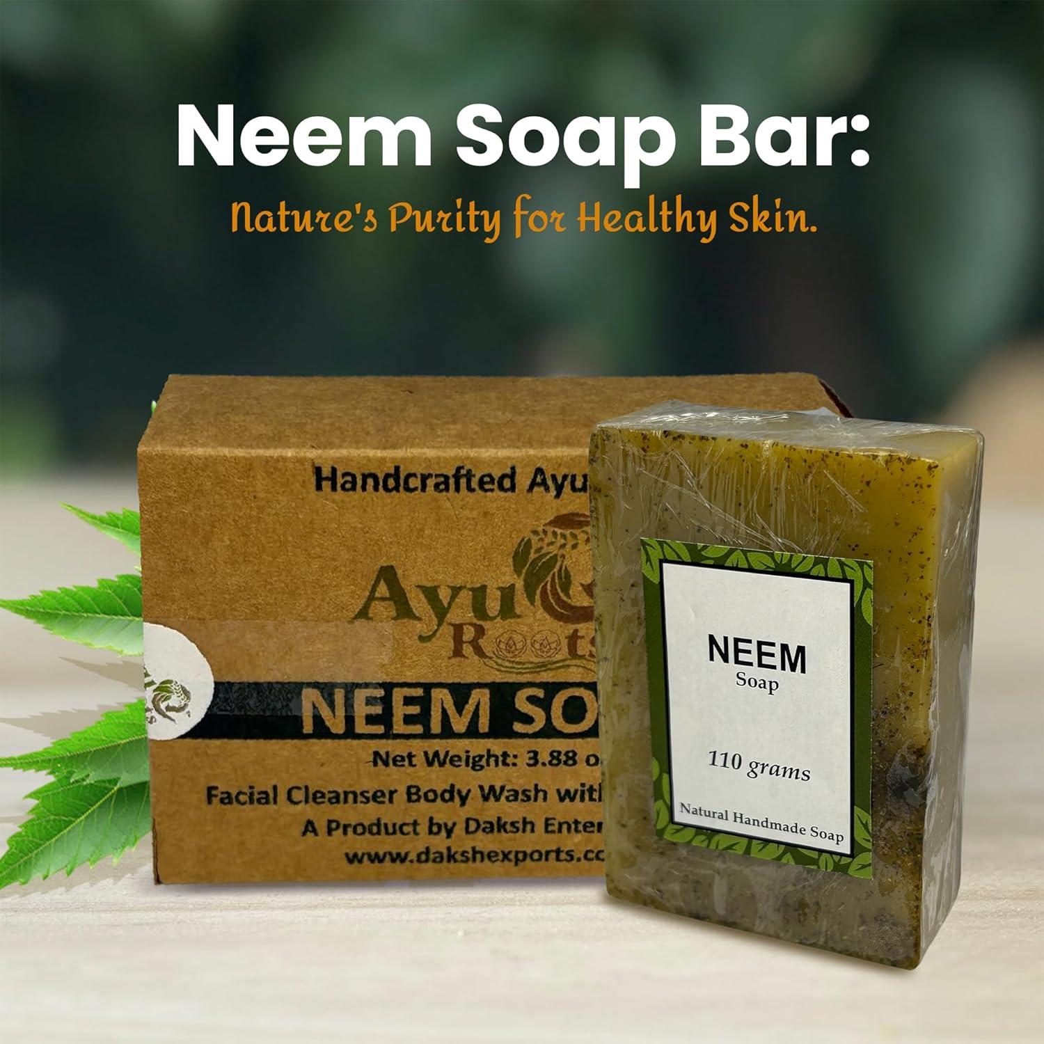 Jabón Neem Ayurvédico Vegano Artesanal 110g Daksh Enterprises