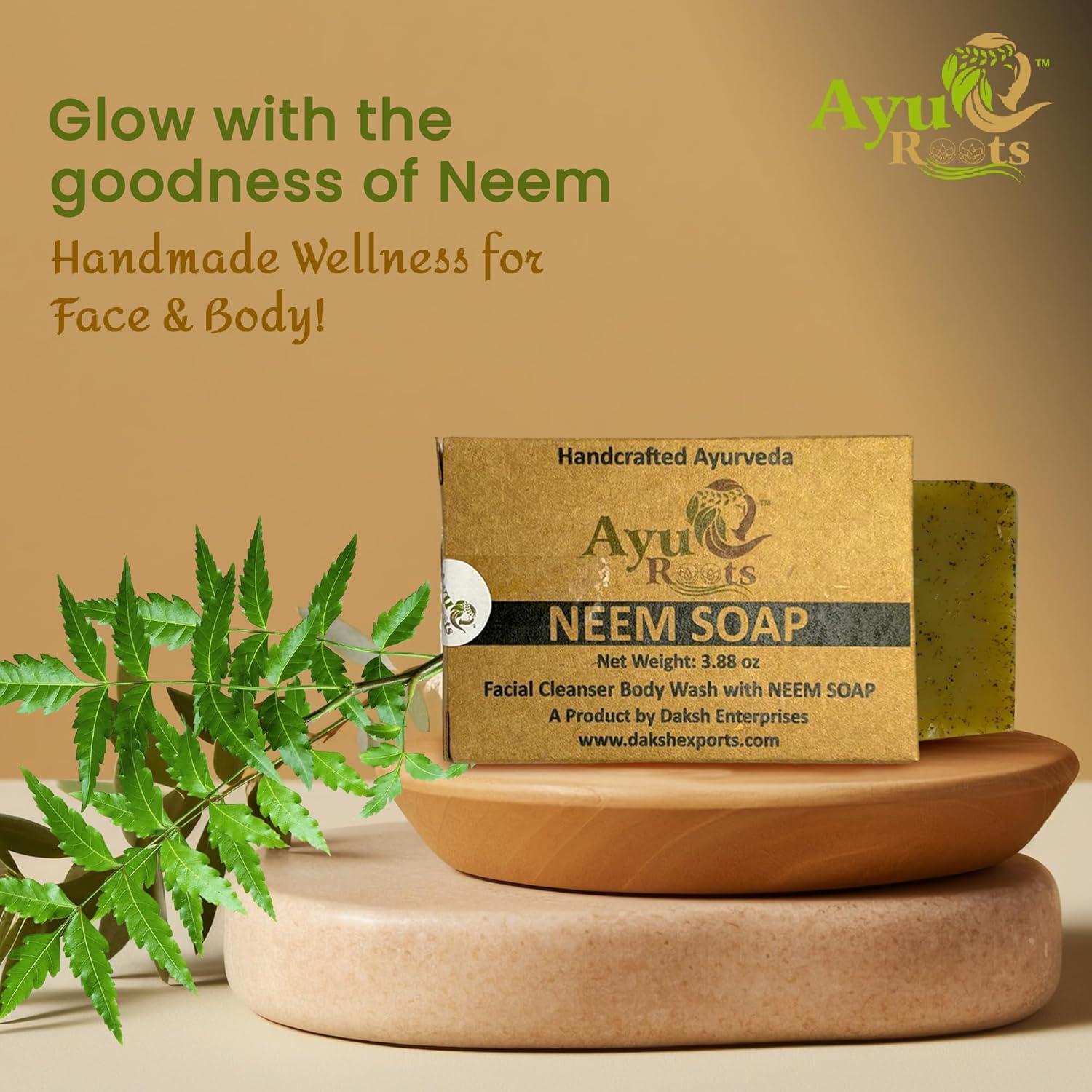 Jabón Neem Ayurvédico Vegano Artesanal 110g Daksh Enterprises