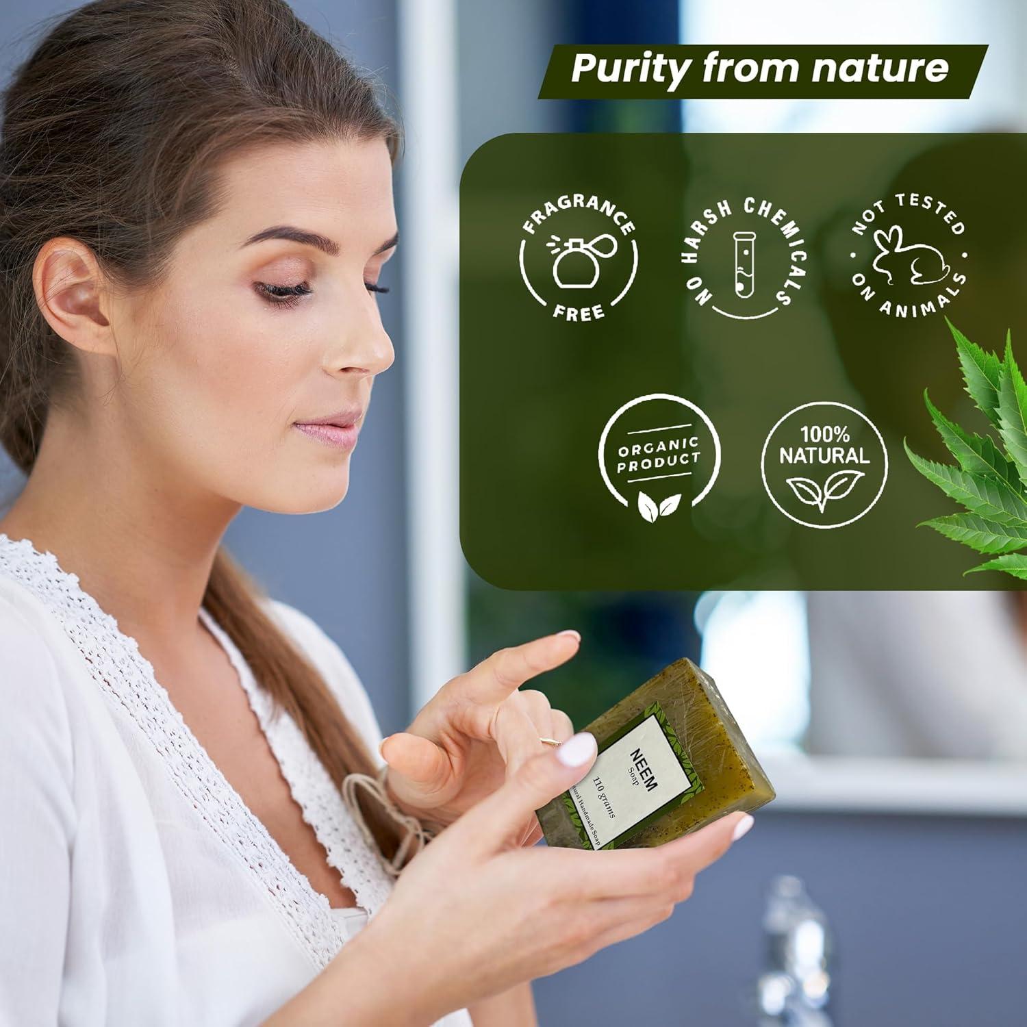 Jabón Neem Ayurvédico Vegano Artesanal 110g Daksh Enterprises