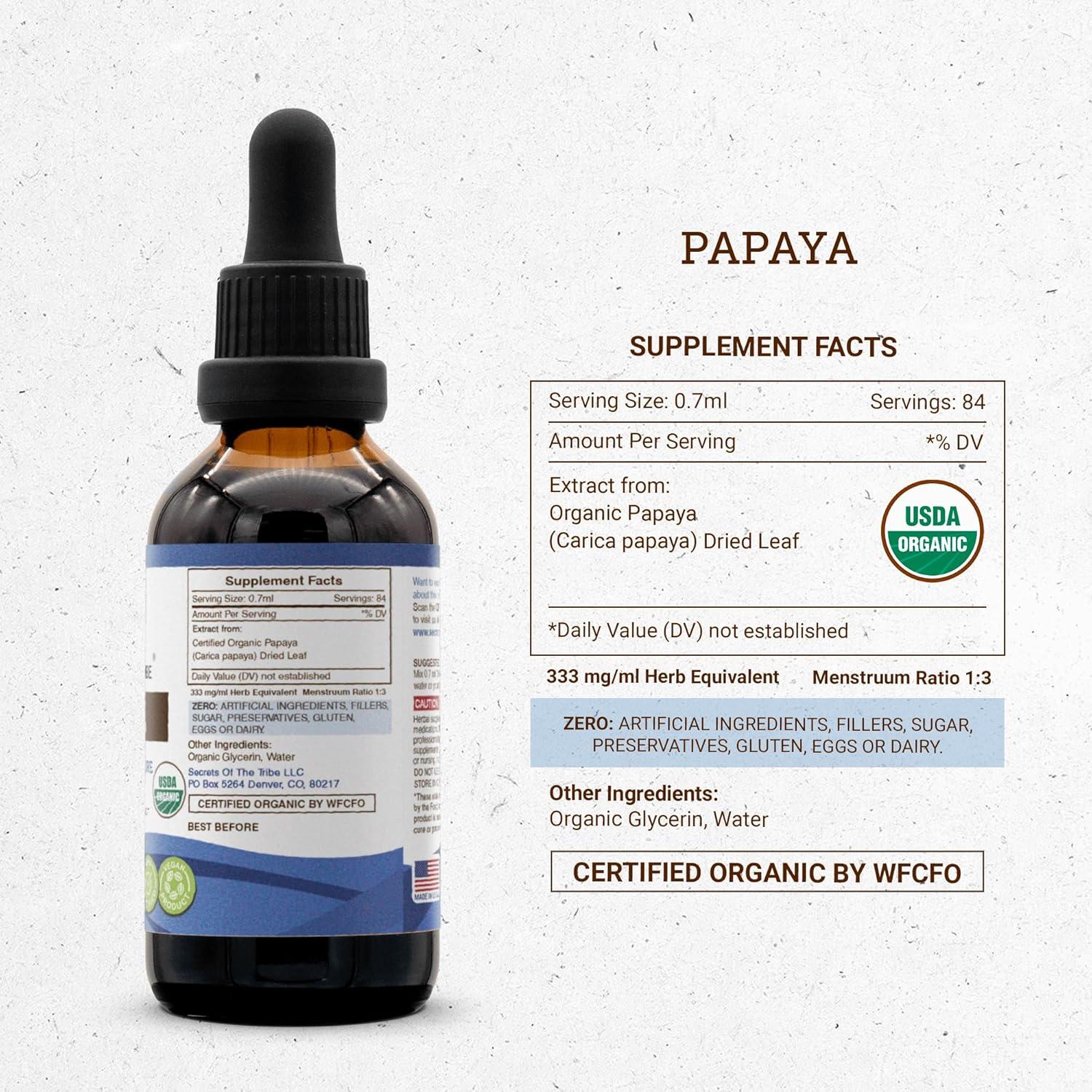Extracto de Papaya Orgánico USDA 59 ml - Secretos de la Tribu
