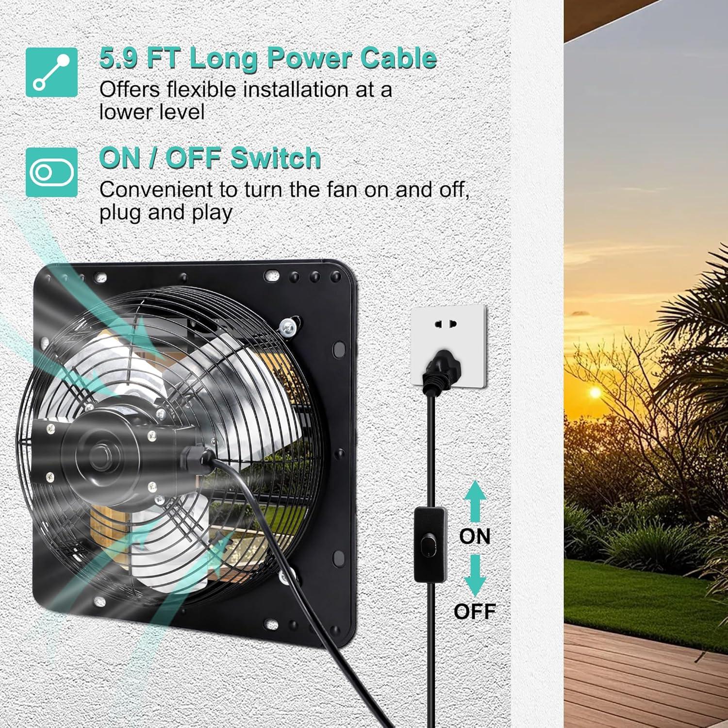 Ventilador de Escape Hipoilk 7" con Motor de Cobre 760 CFM