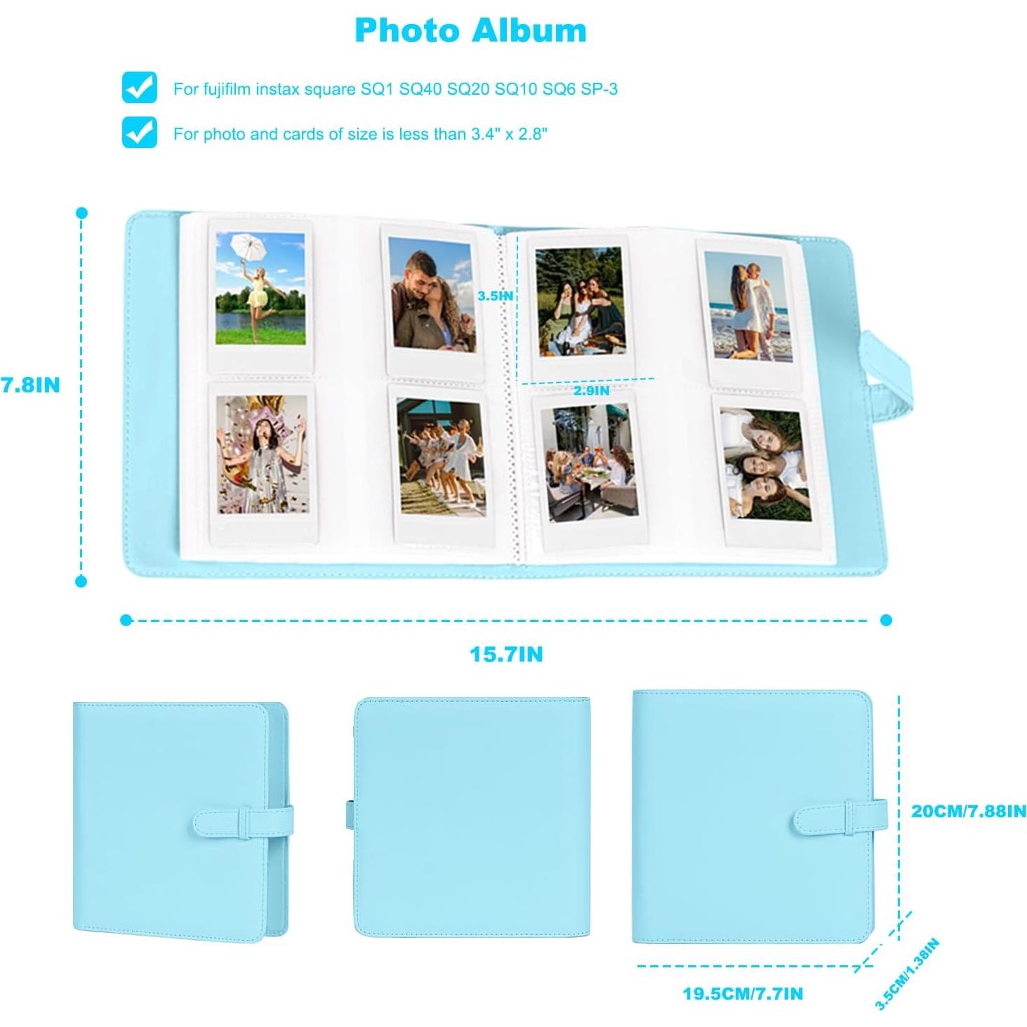 Álbum de Fotos Aisnyho 288 Bolsillos Cuero Sintético Azul