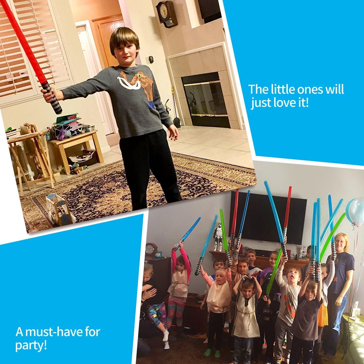 Juego de Espadas de Luz Inflables Novelty Place 76 cm Paquete 6