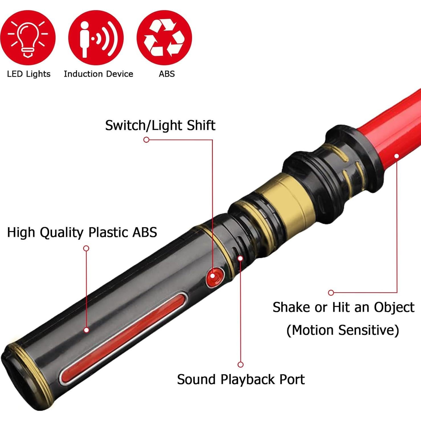 Sable de Luz MIWIND 3 Colores LED Expandible para Niños