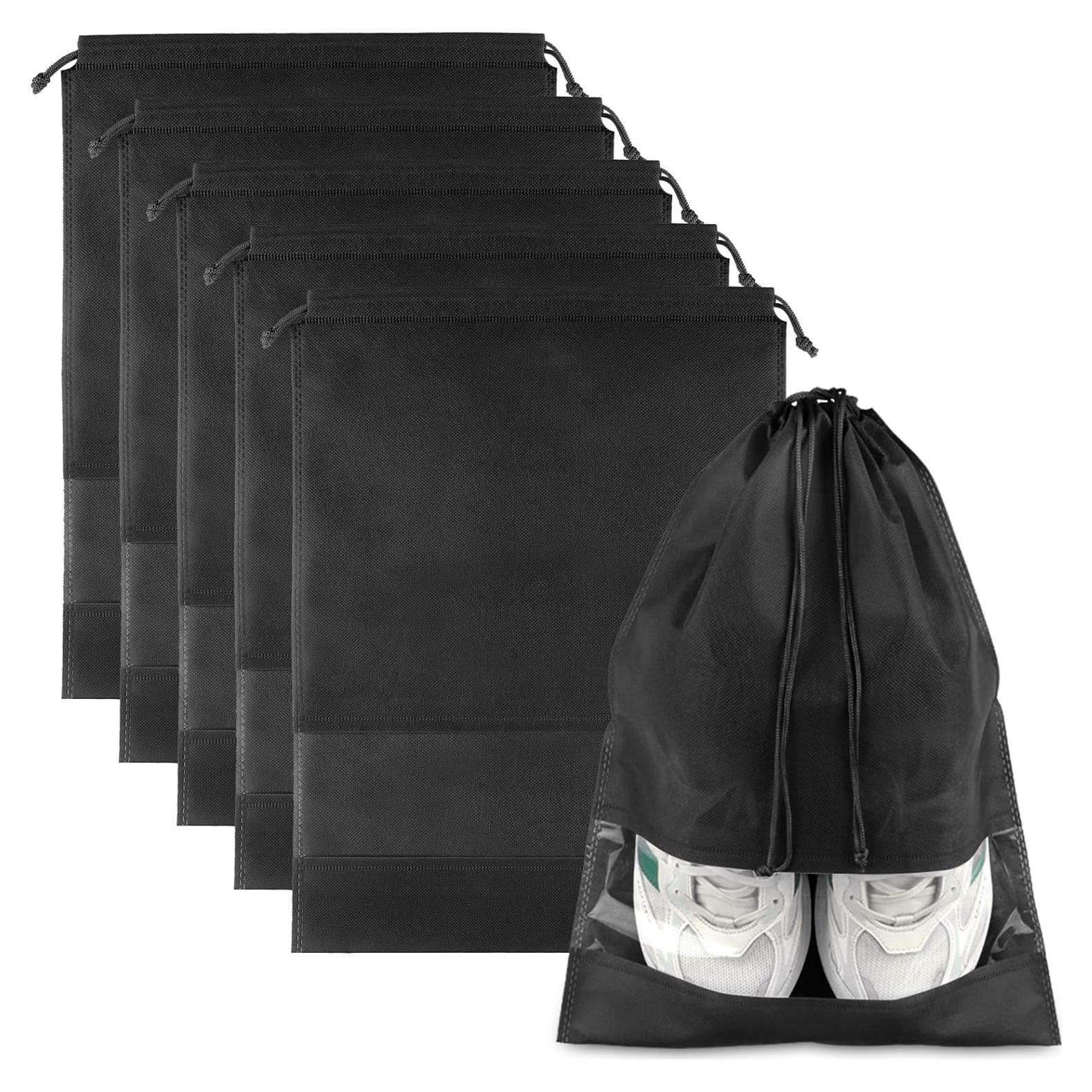 Bolsas de Zapatos de Viaje Negras - 5 Piezas 32x44 cm