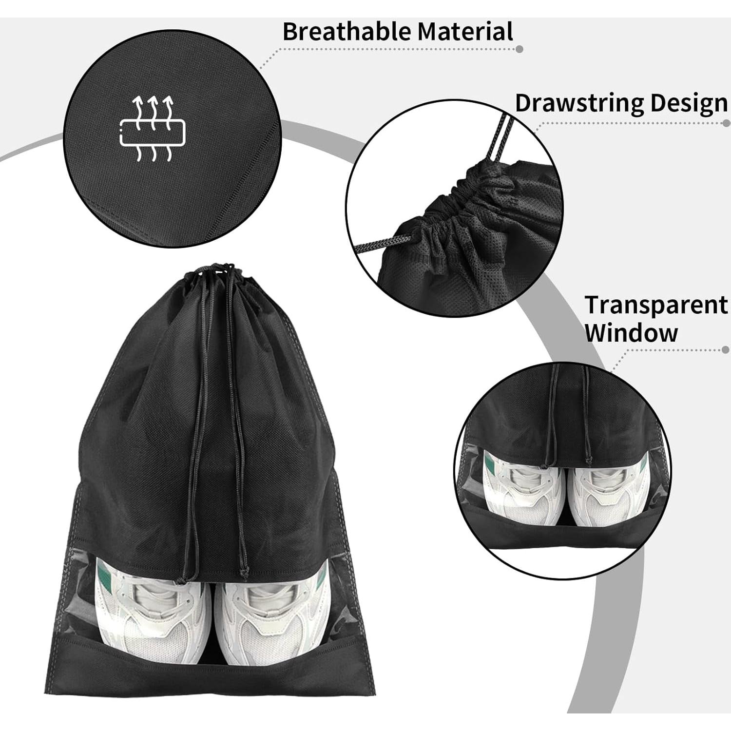 Bolsas de Zapatos de Viaje Negras - 5 Piezas 32x44 cm