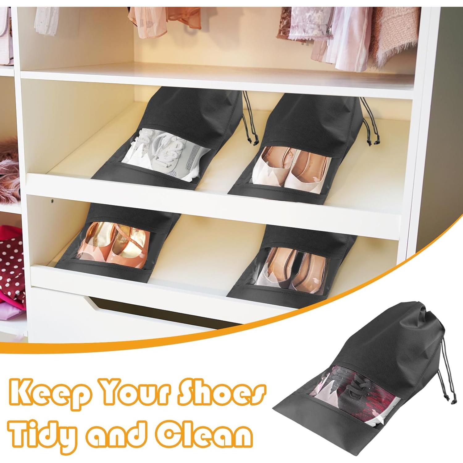 Bolsas de Zapatos de Viaje Negras - 5 Piezas 32x44 cm