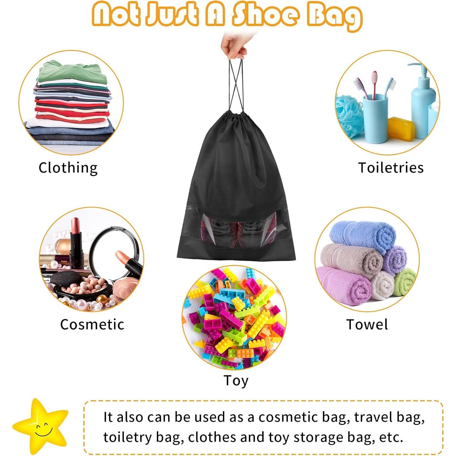 Bolsas de Zapatos de Viaje Negras - 5 Piezas 32x44 cm