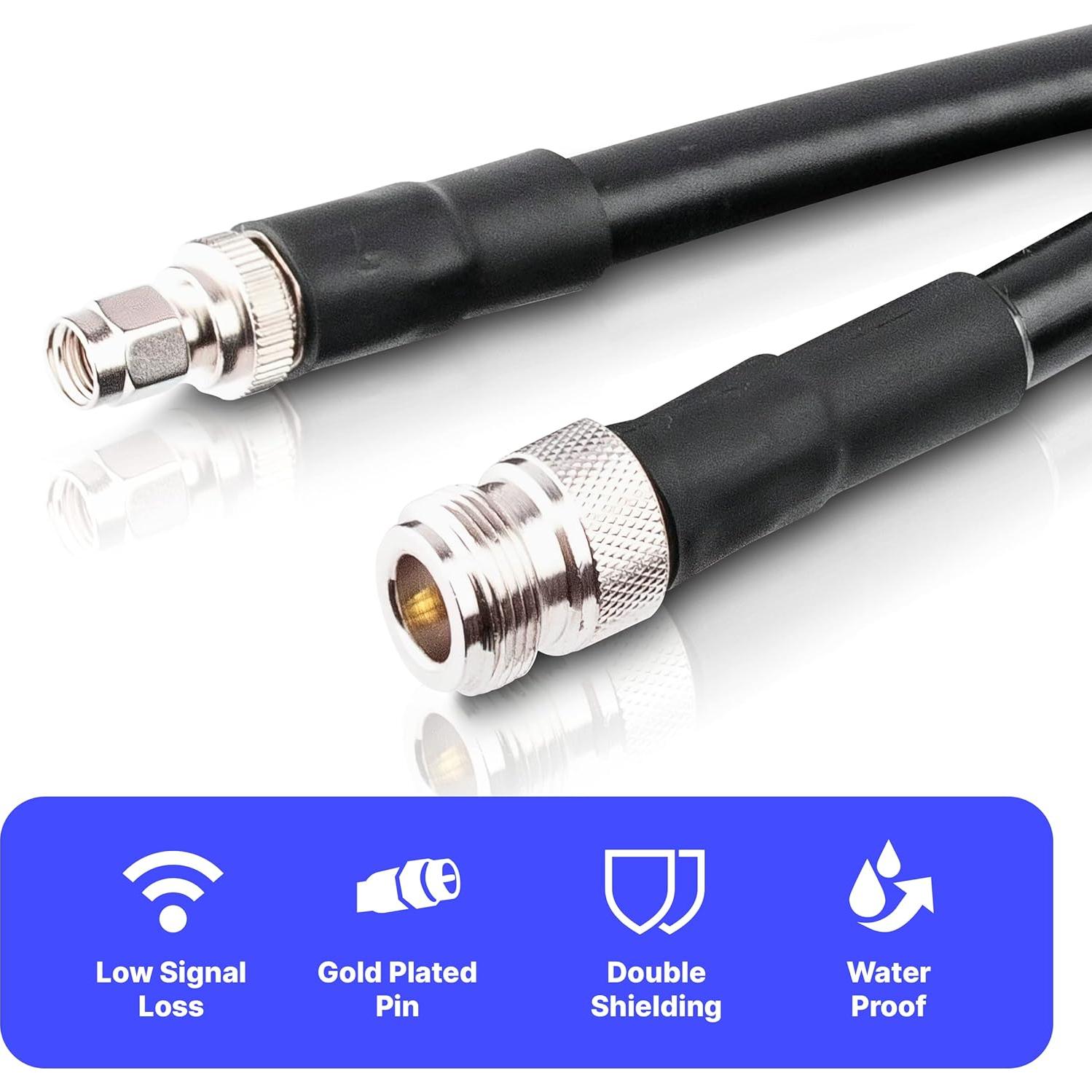 Cable Coaxial RAIGEN-400 3.05m Hembra N a Macho RP-SMA