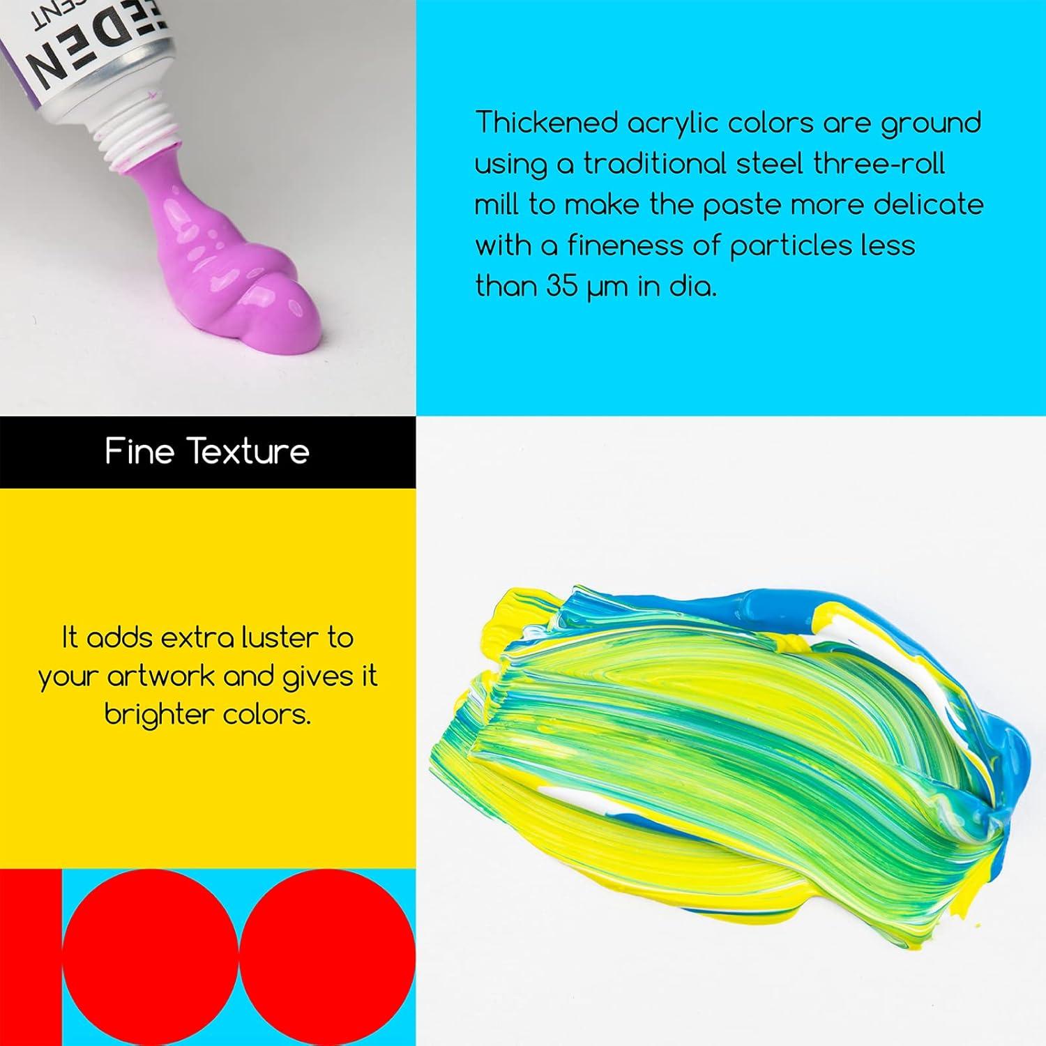 Juego de Pintura Acrílica MEEDEN 100 Colores No Tóxicos 1200ml