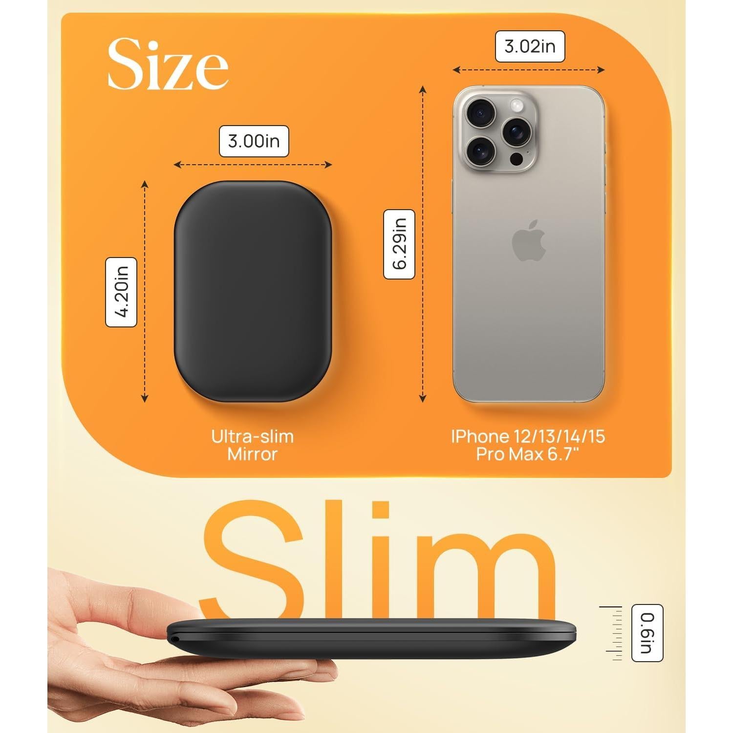 Espejo Compacto Iluminado Gospire SJCBJZ-8GE 1X/3X Negro