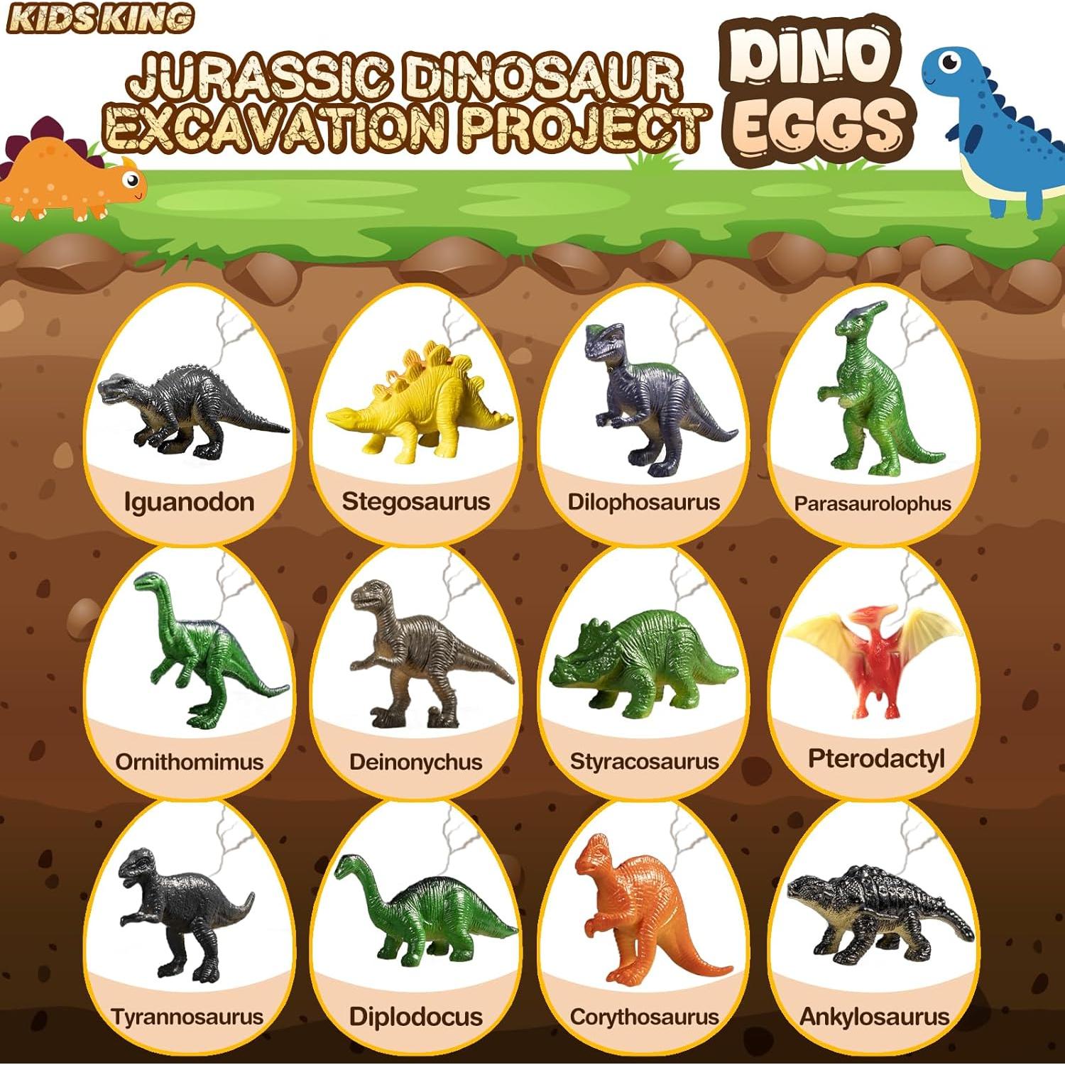 Kit de Excavación de Huevos de Dinosaurio KIDS KING 12 Piezas