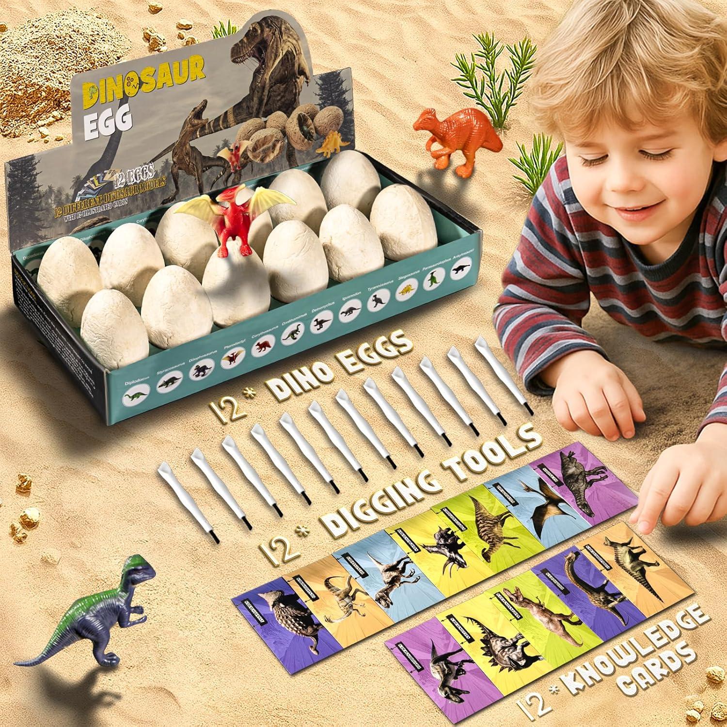 Kit de Excavación de Huevos de Dinosaurio KIDS KING 12 Piezas