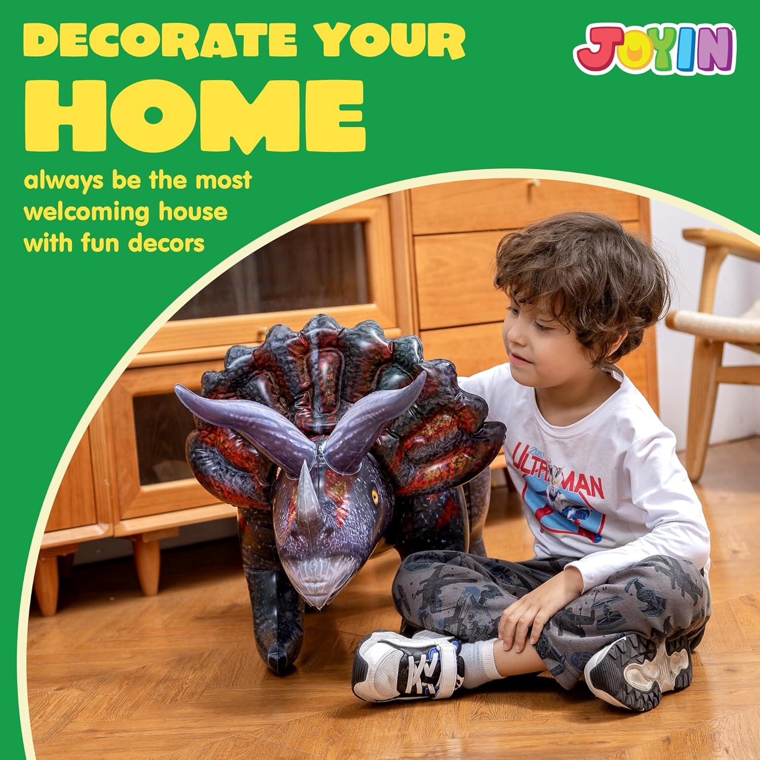 Dinosaurio Inflable Triceratops Joyin 109 cm para Fiesta