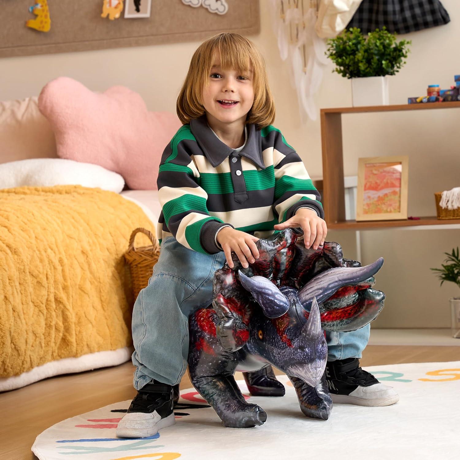 Dinosaurio Inflable Triceratops Joyin 109 cm para Fiesta