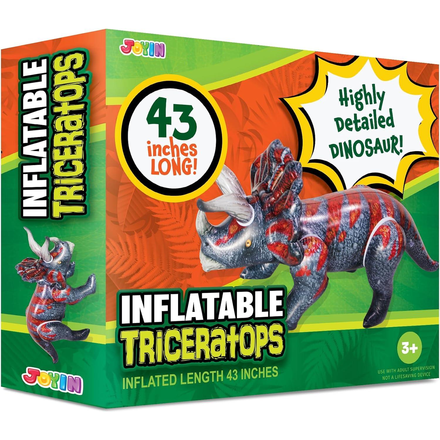 Dinosaurio Inflable Triceratops Joyin 109 cm para Fiesta