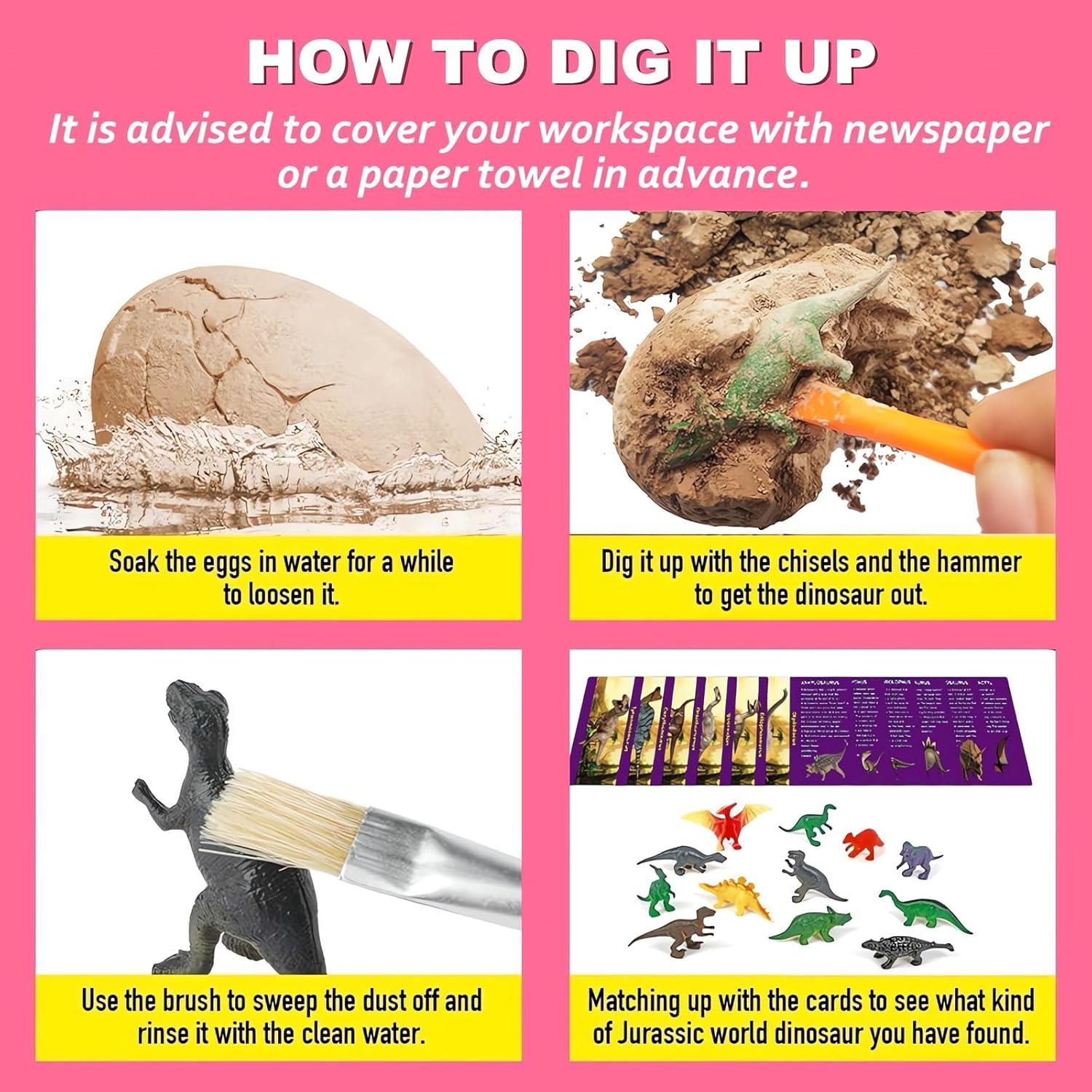 Kit de Excavación de Huevos de Dinosaurio DIDUBUY - 12 Piezas