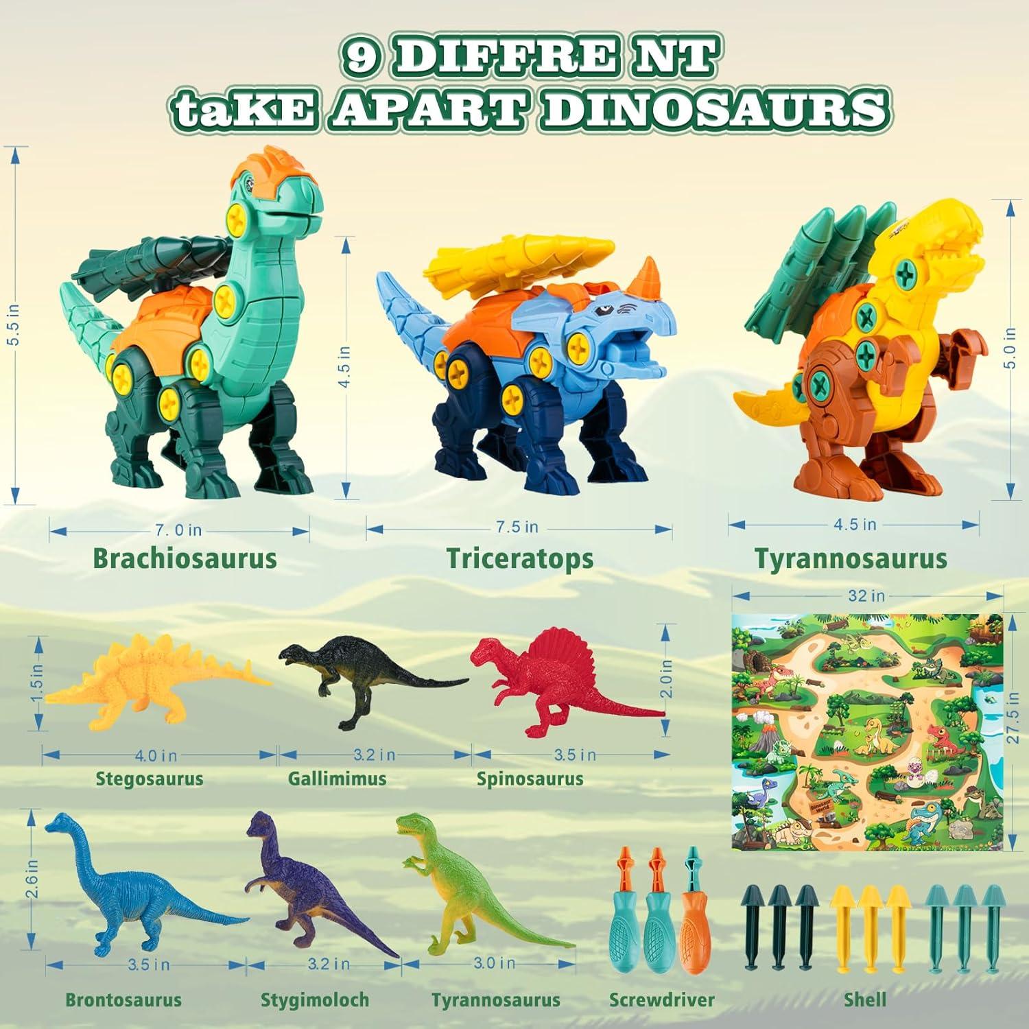 Juguetes de Dinosaurios Desarmables BETLYS 3 en 1 para Niños