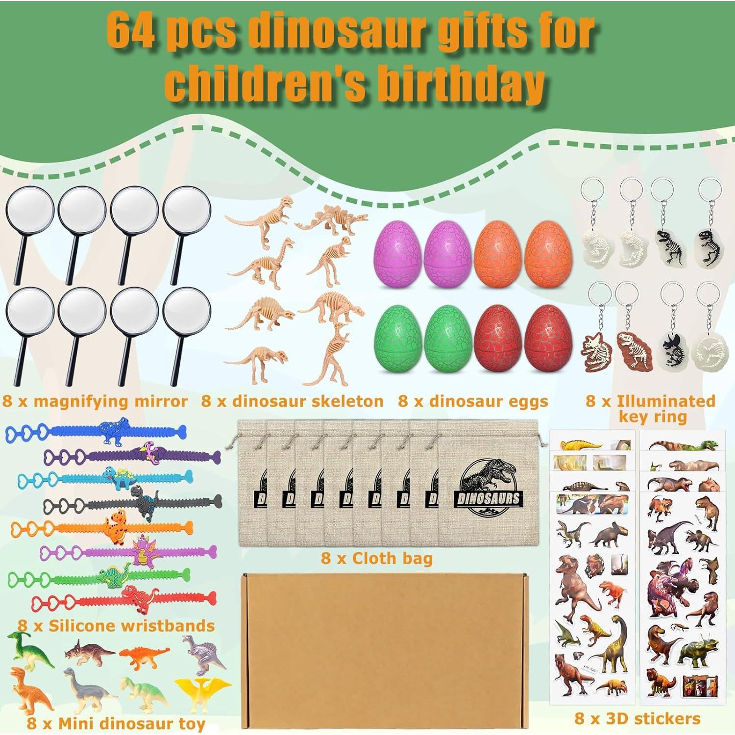 Set de Fiesta de Dinosaurios 64PCS - Juguetes para Niños