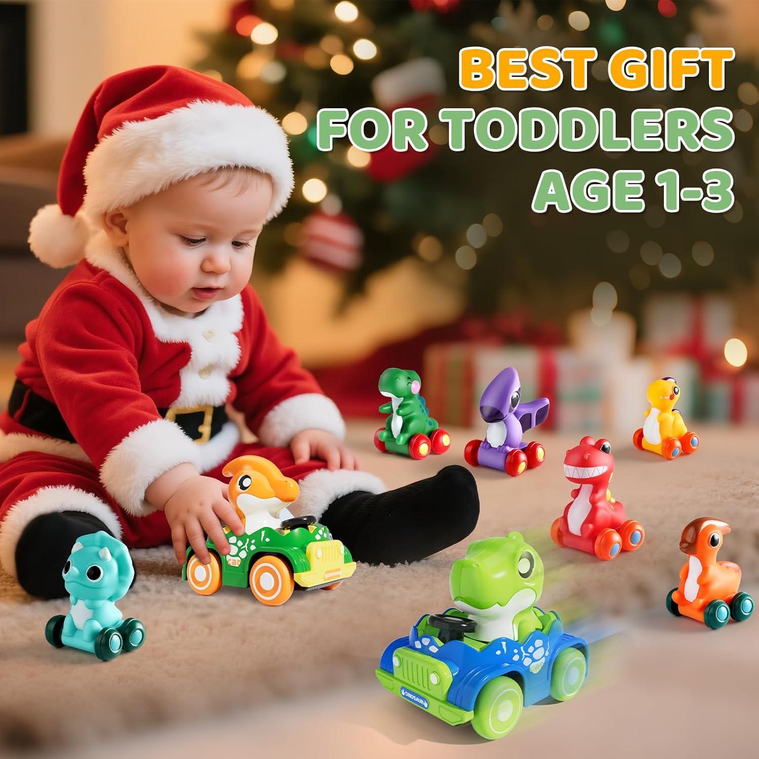 ALASOU Juguetes de Coche de Dinosaurio 10 Piezas con Alfombrilla