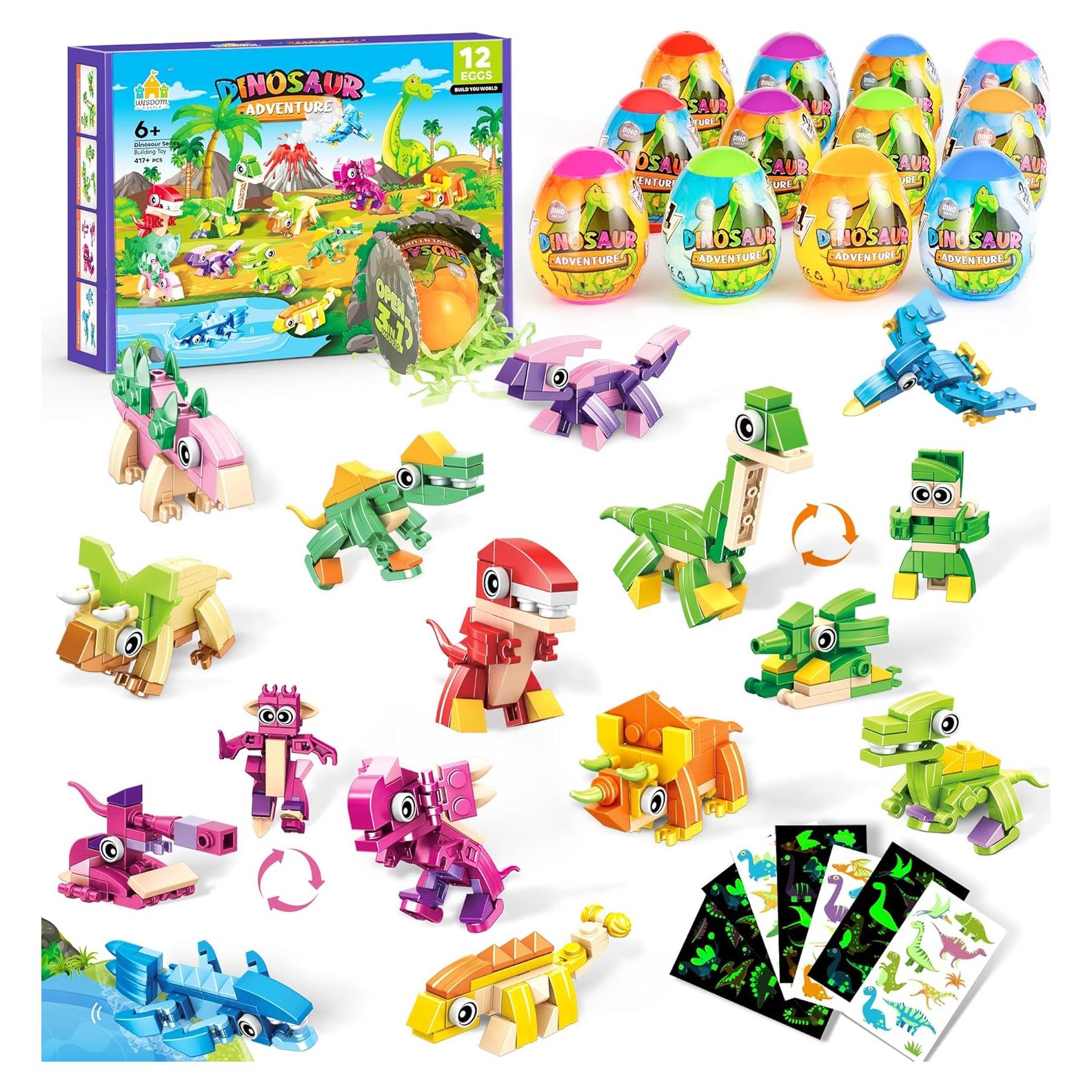 Set de Juguetes de Dinosaurios Wisdom Castle - 12 Huevos Sorpresa