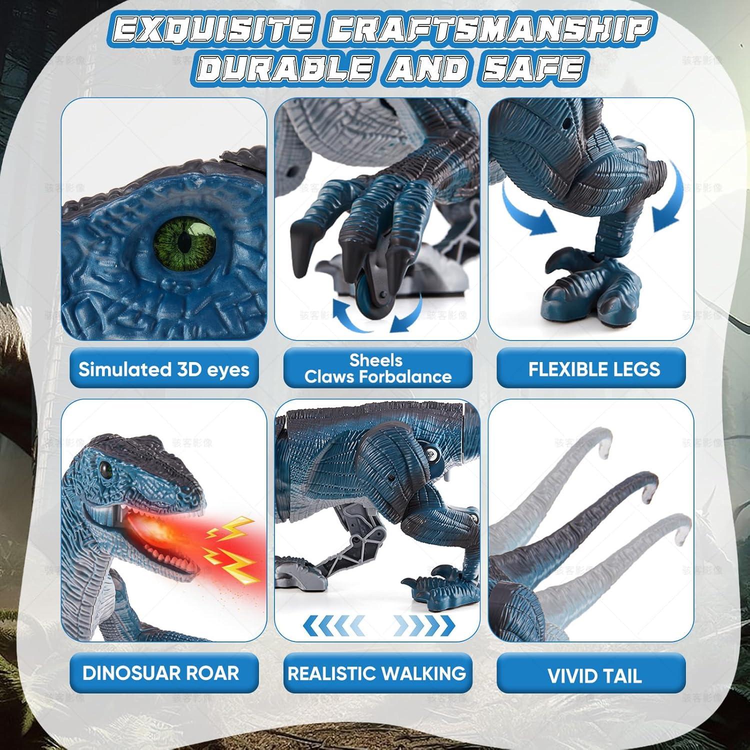 Juguete Dinosaurio Control Remoto Aotrytion Velociraptor Luz Sonido