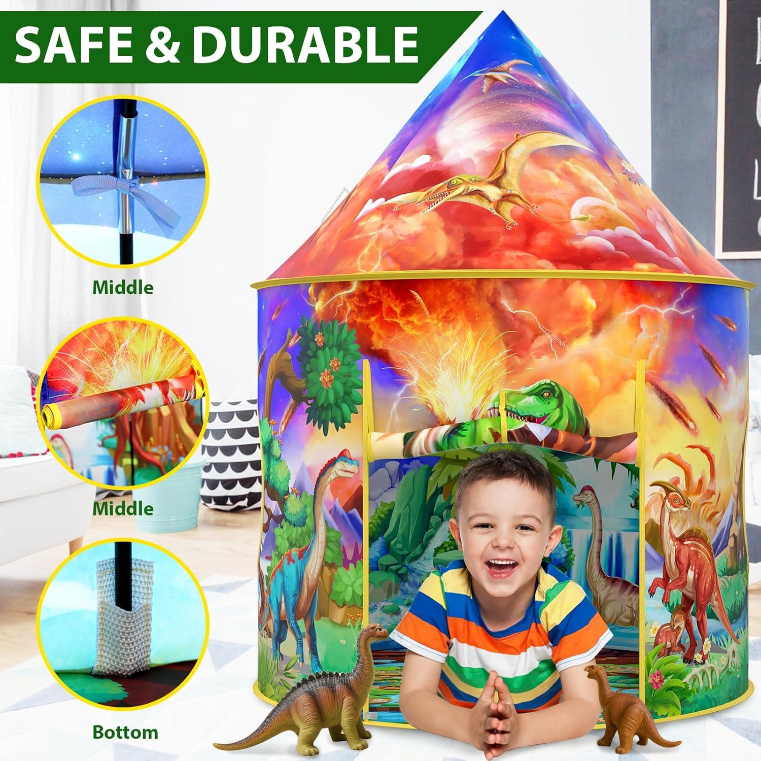 Carpa de Dinosaurio Wilwolfer para Niños - Juego Interior 98x98 cm