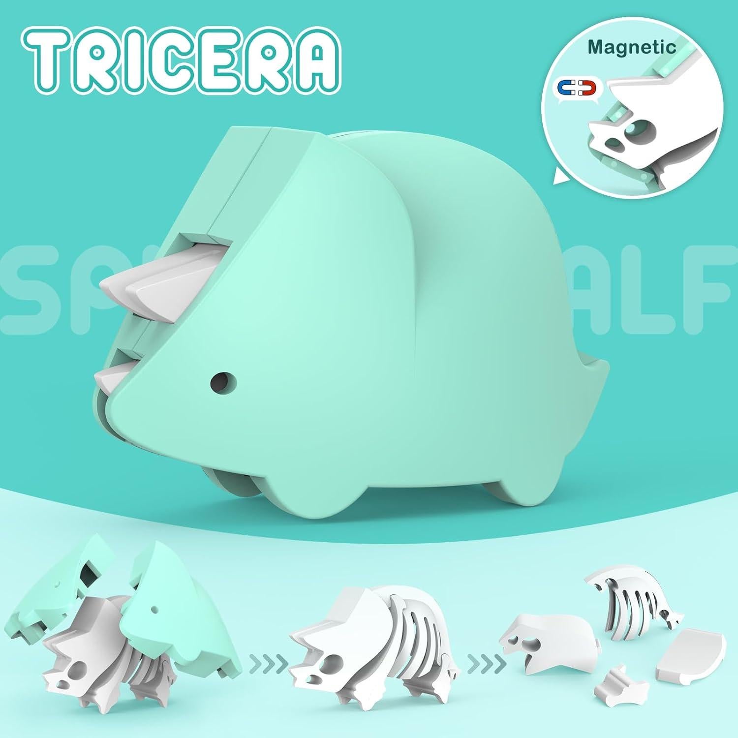Juguetes Magnéticos de Dinosaurios 3D - Aprendizaje STEM