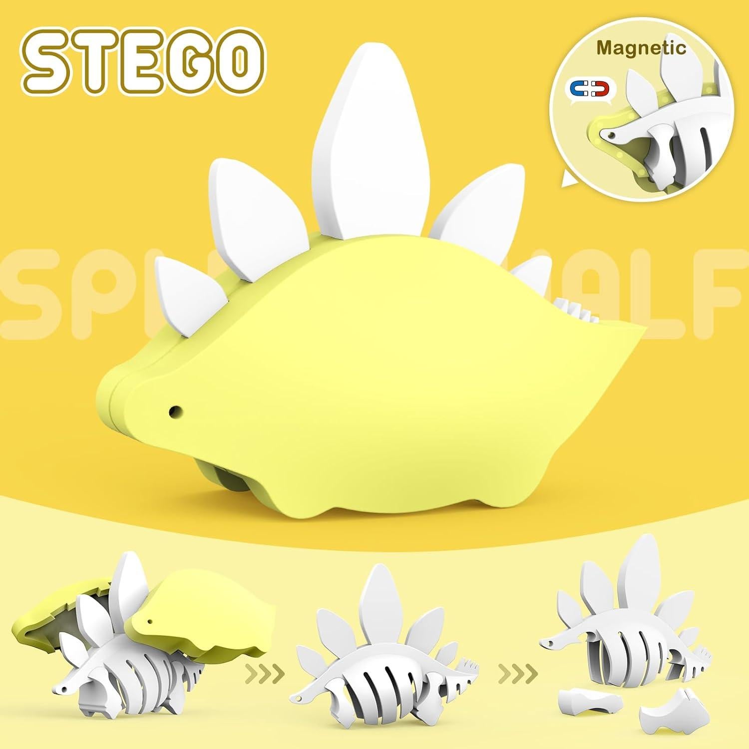 Juguetes Magnéticos de Dinosaurios 3D - Aprendizaje STEM
