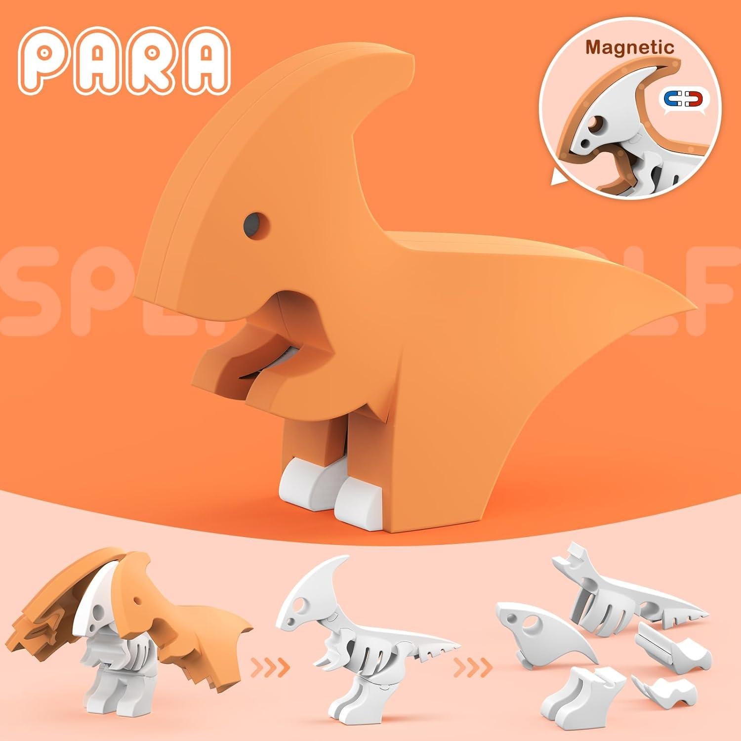 Juguetes Magnéticos de Dinosaurios 3D - Aprendizaje STEM