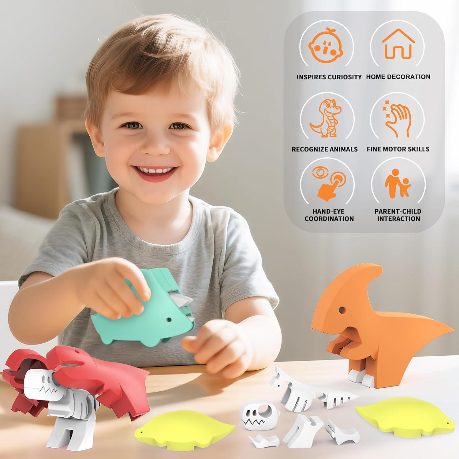 Juguetes Magnéticos de Dinosaurios 3D - Aprendizaje STEM